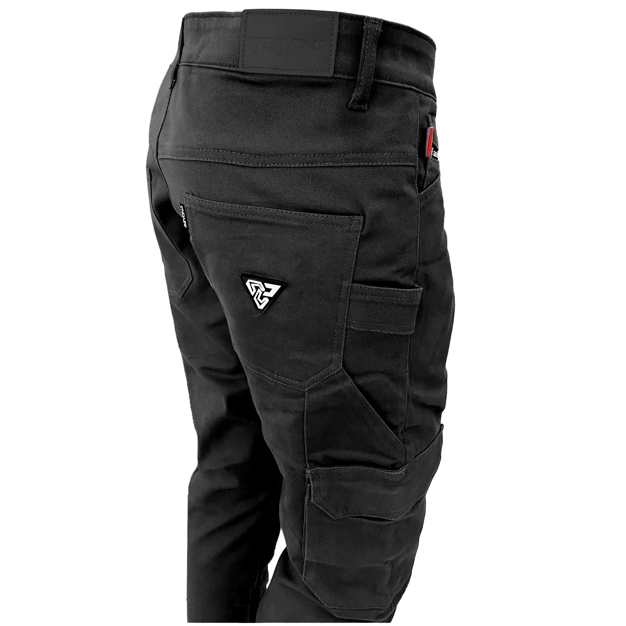 SALE Loose Fit Cargo Pants - Black with Pads