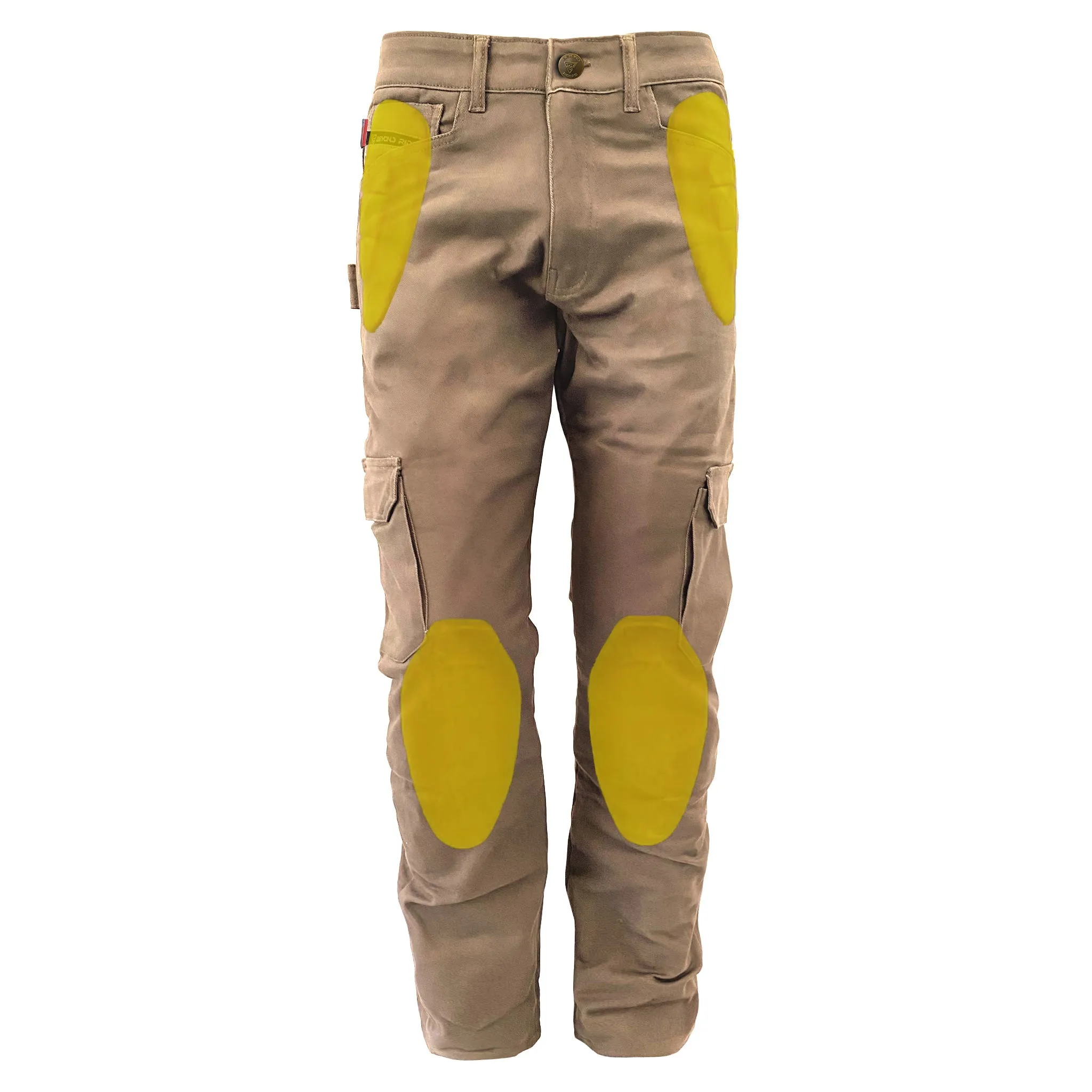 SALE Loose Fit Cargo Pants - Khaki Solid with Pads