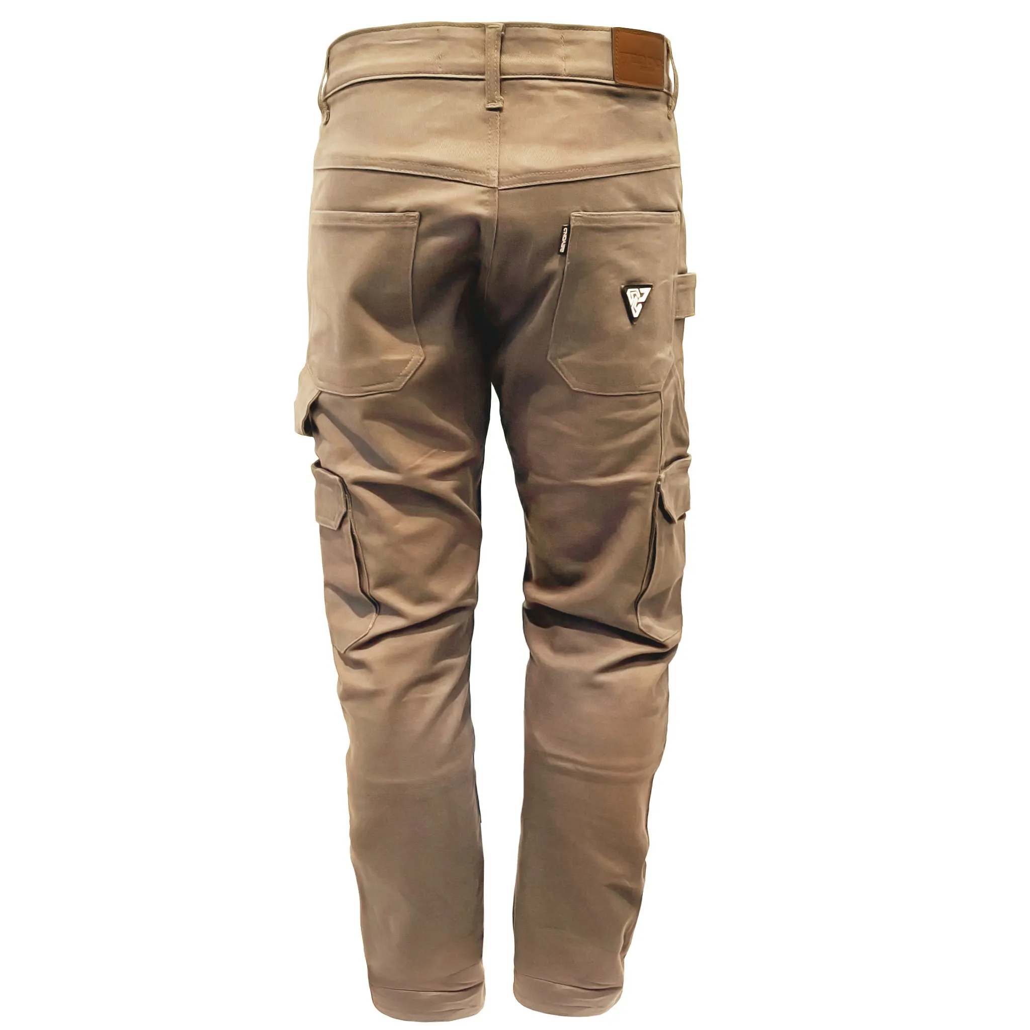 SALE Loose Fit Cargo Pants - Khaki Solid with Pads