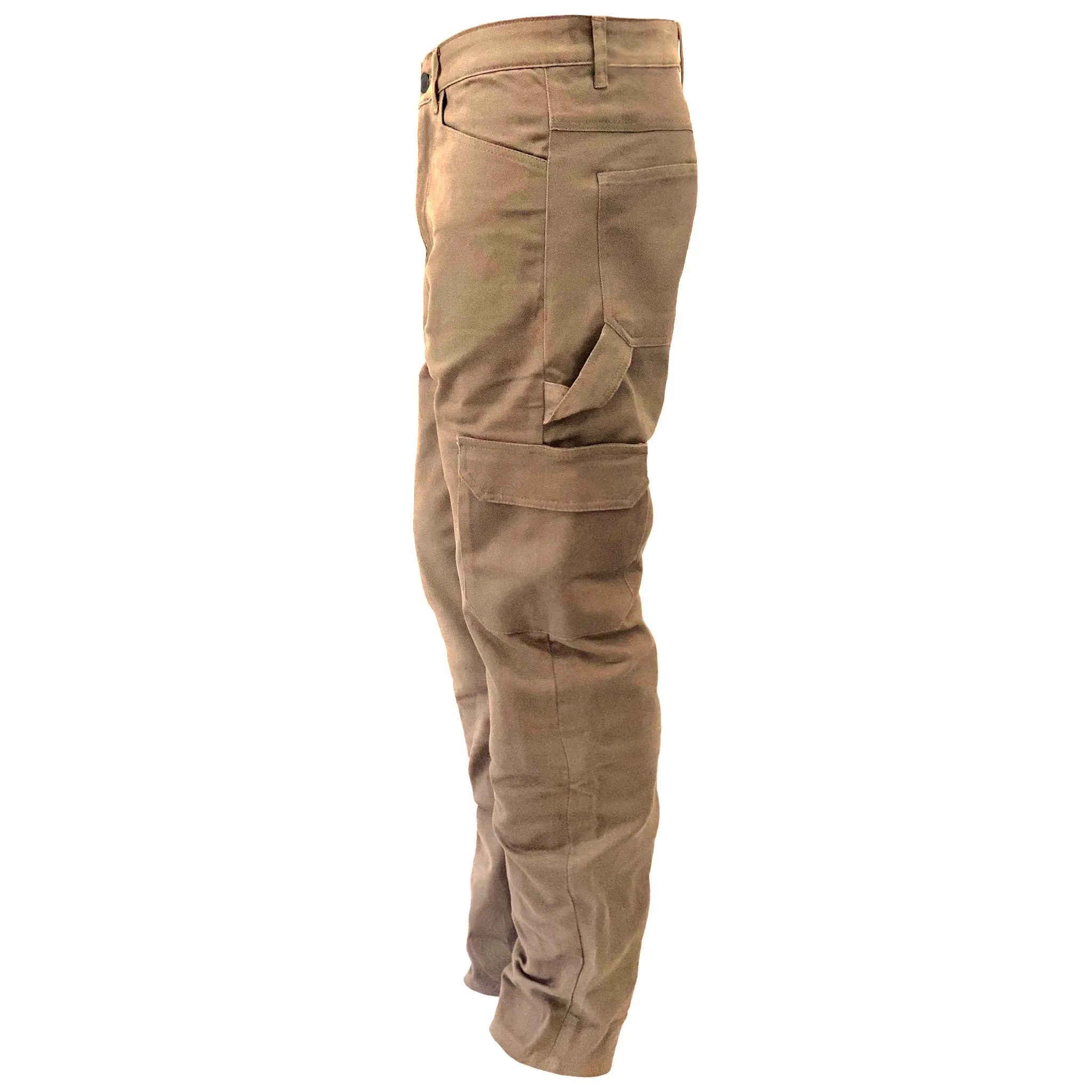 SALE Loose Fit Cargo Pants - Khaki Solid with Pads