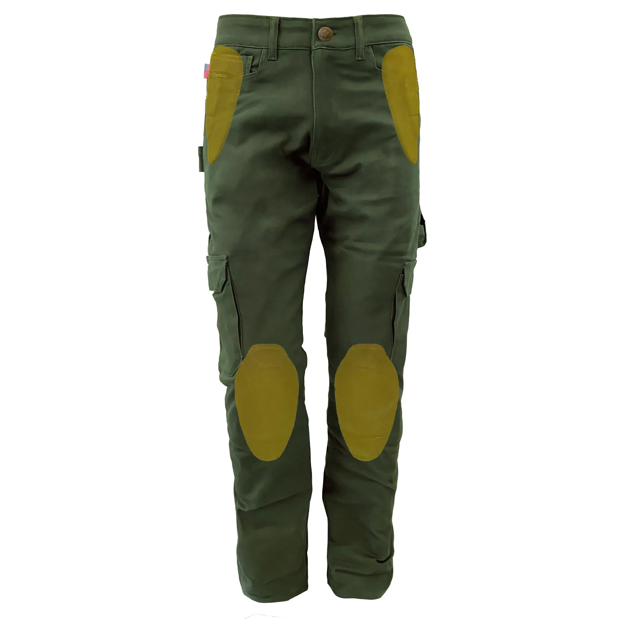 SALE Relaxed Fit Cargo Pants - Army Green with Pads