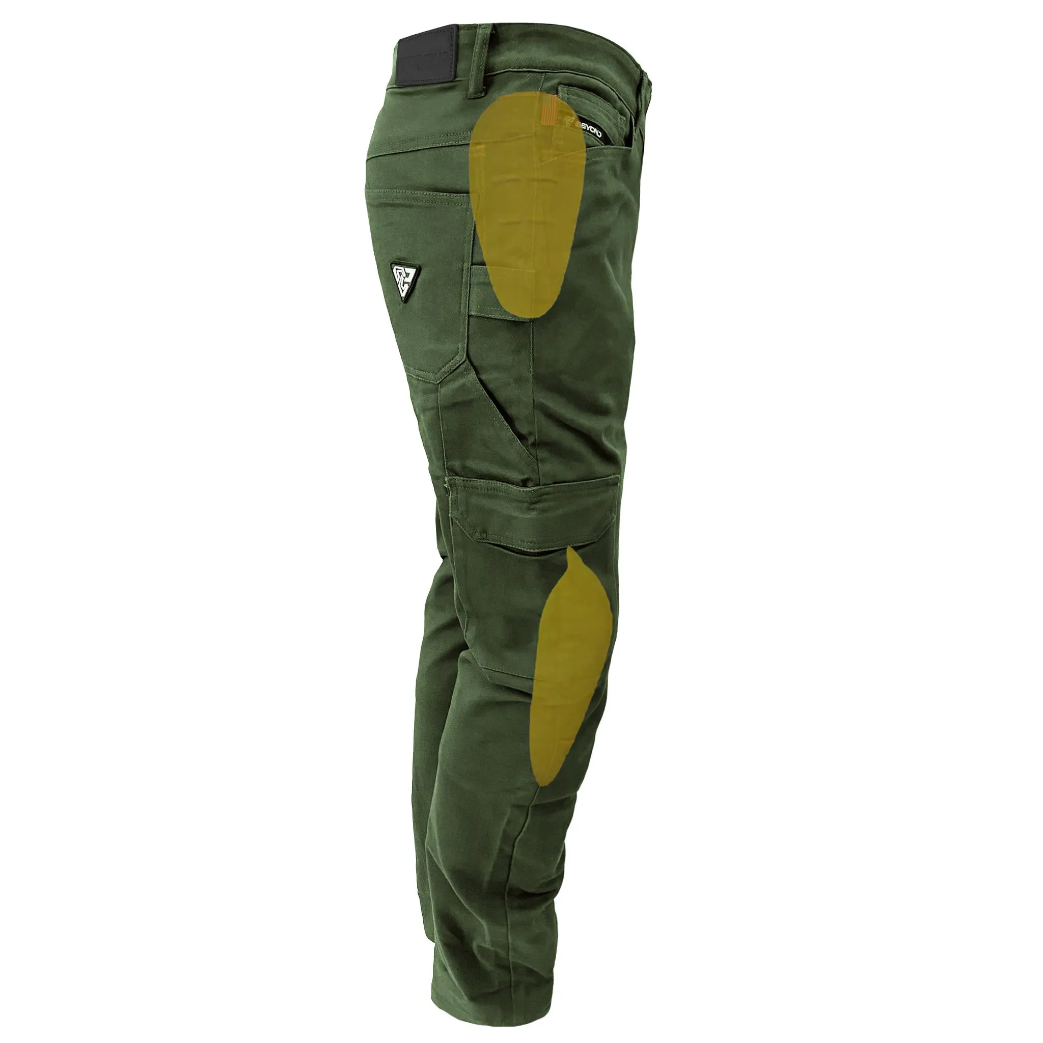 SALE Relaxed Fit Cargo Pants - Army Green with Pads