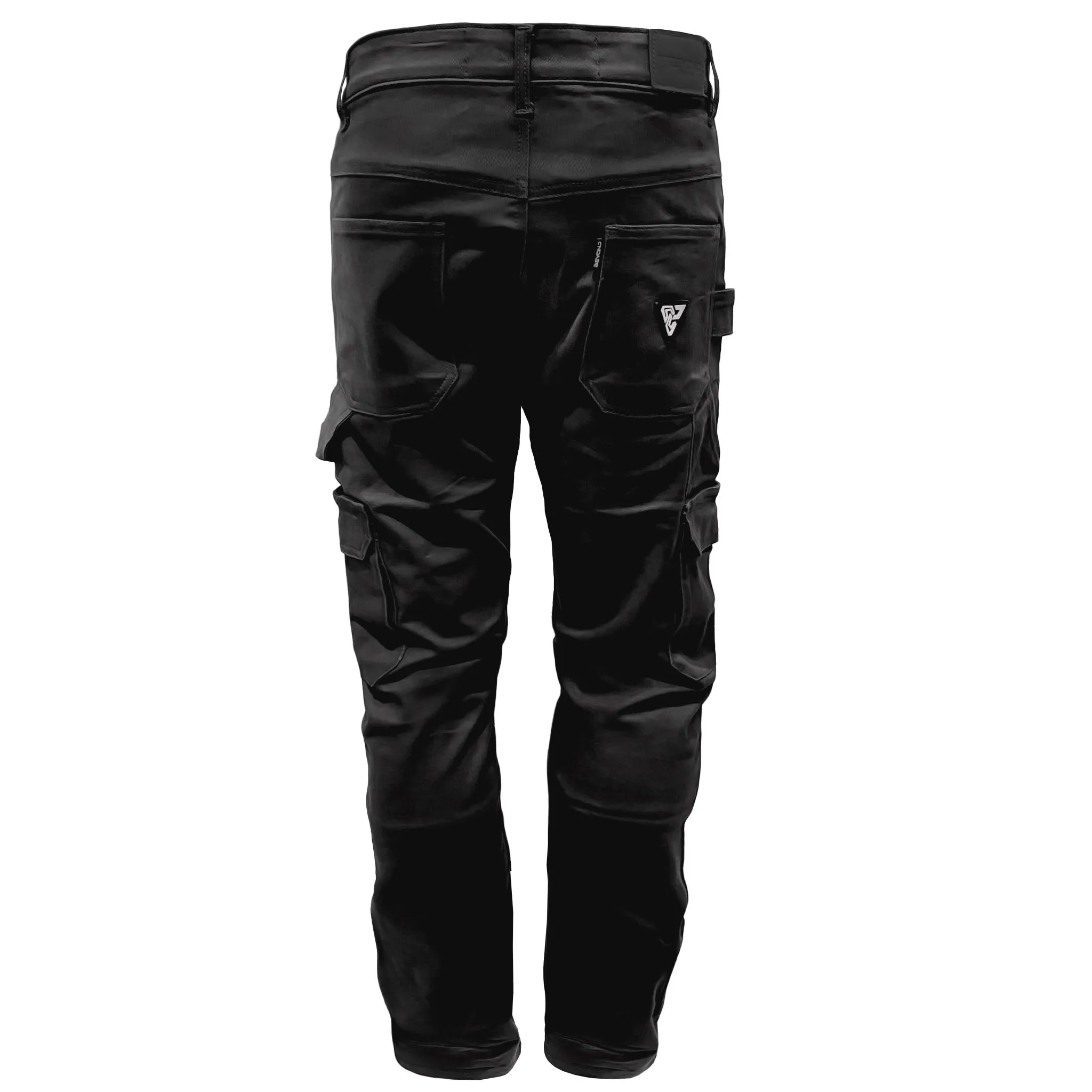 SALE Relaxed Fit Cargo Pants - Black with Pads