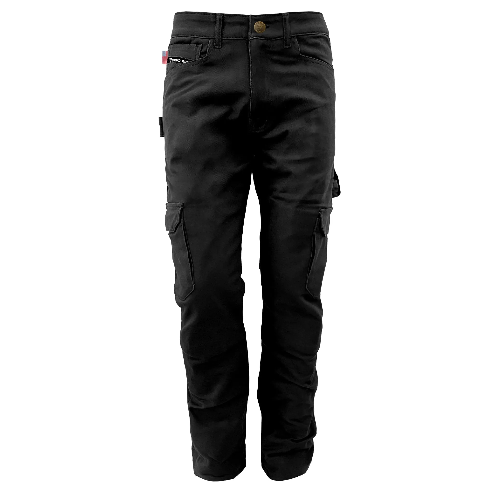 SALE Relaxed Fit Cargo Pants - Black with Pads