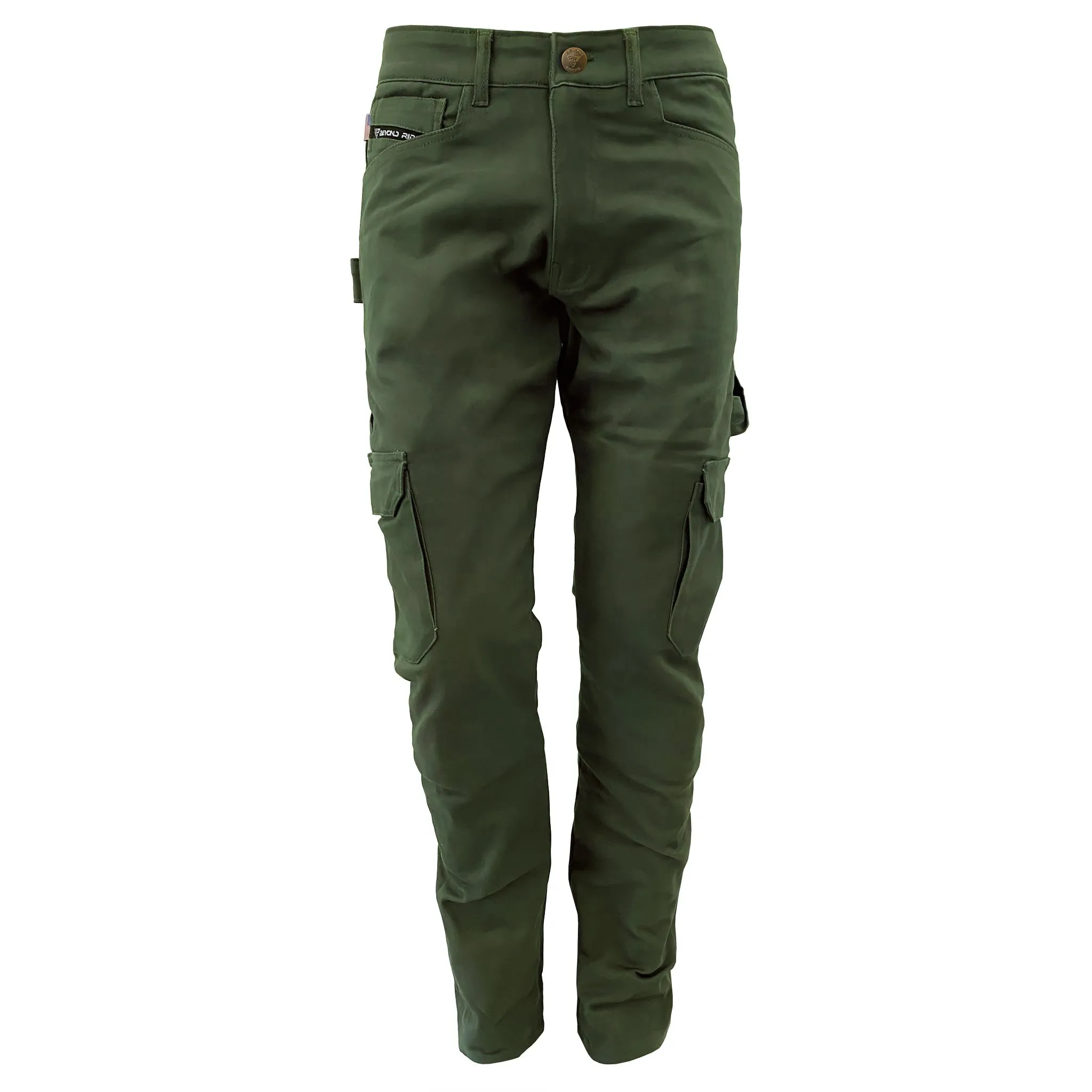 SALE Straight Leg Cargo Pants - Army Green with Pads