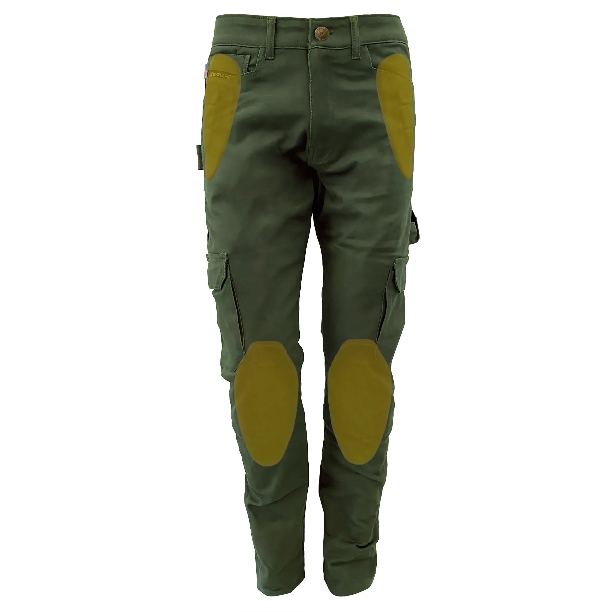 SALE Straight Leg Cargo Pants - Army Green with Pads