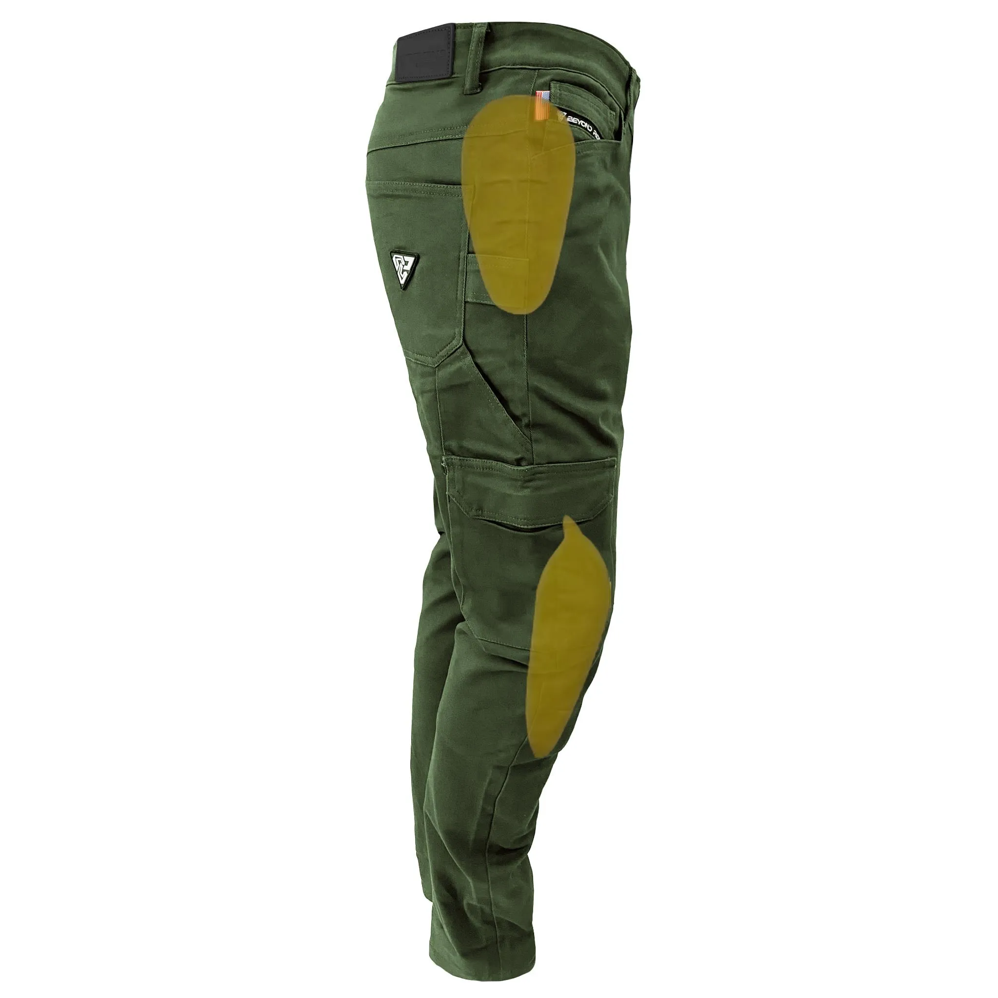 SALE Straight Leg Cargo Pants - Army Green with Pads