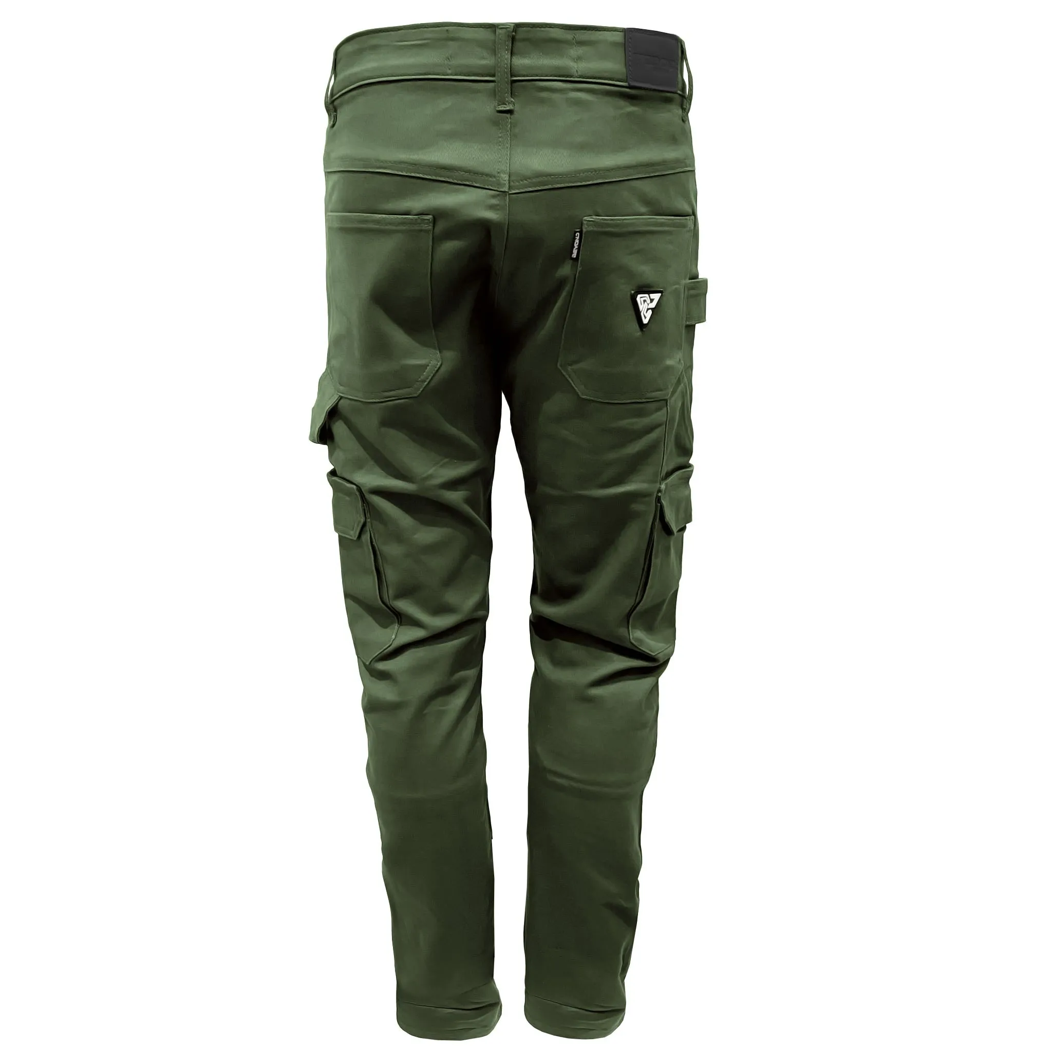 SALE Straight Leg Cargo Pants - Army Green with Pads