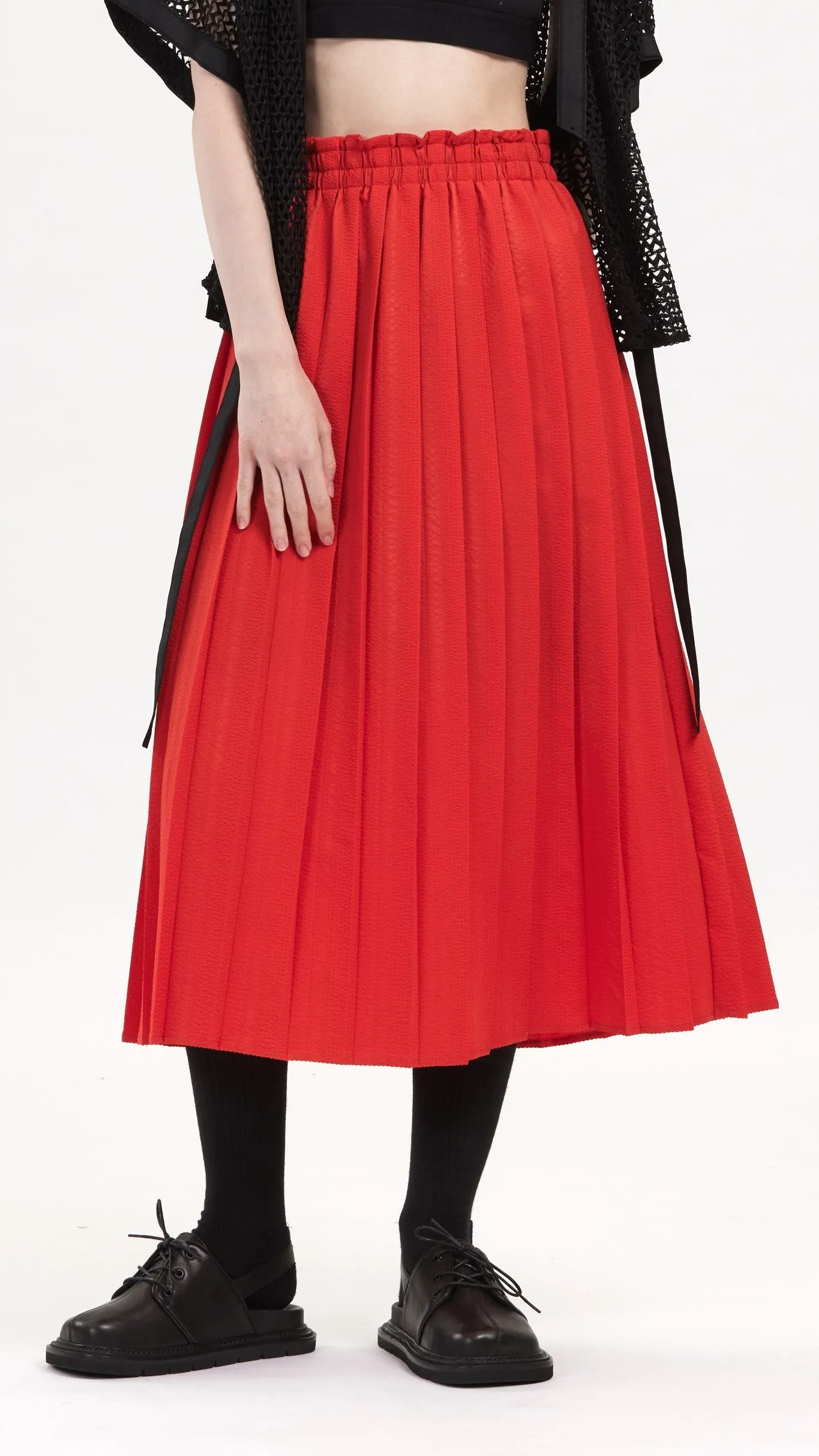 Seersucker Pleated Dress