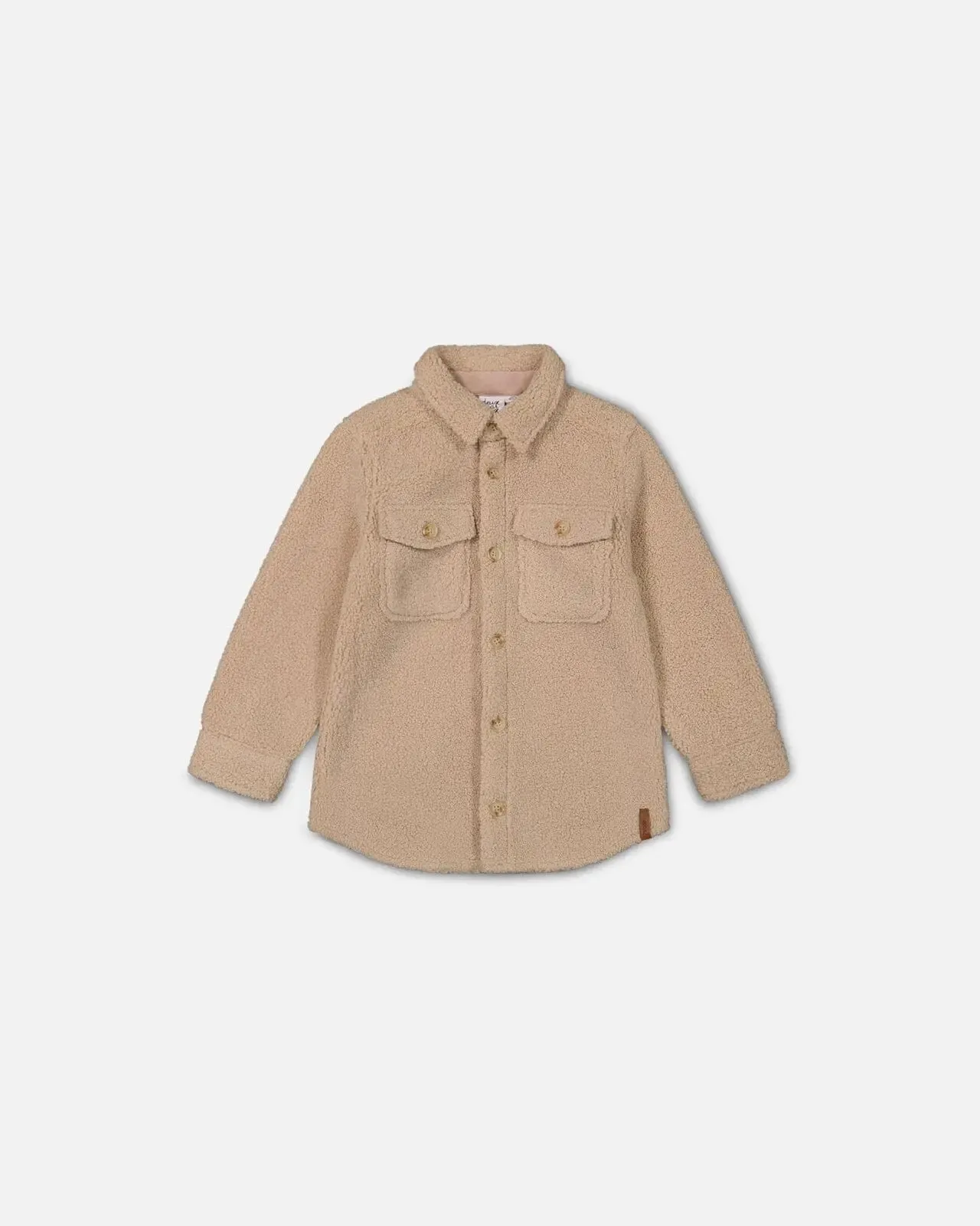 Sherpa Overshirt With Pocket Beige