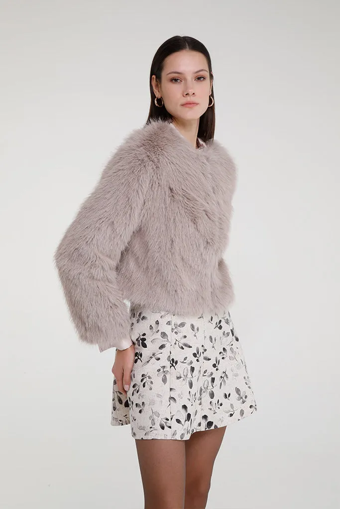 Shuanna Fur Short Jacket (Beige)