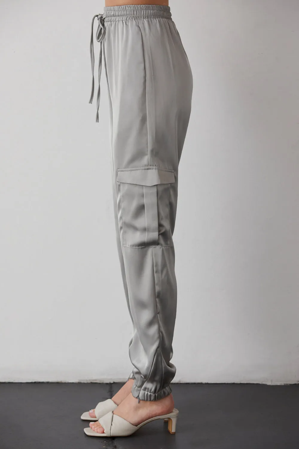 Slit Detail Silver Pants