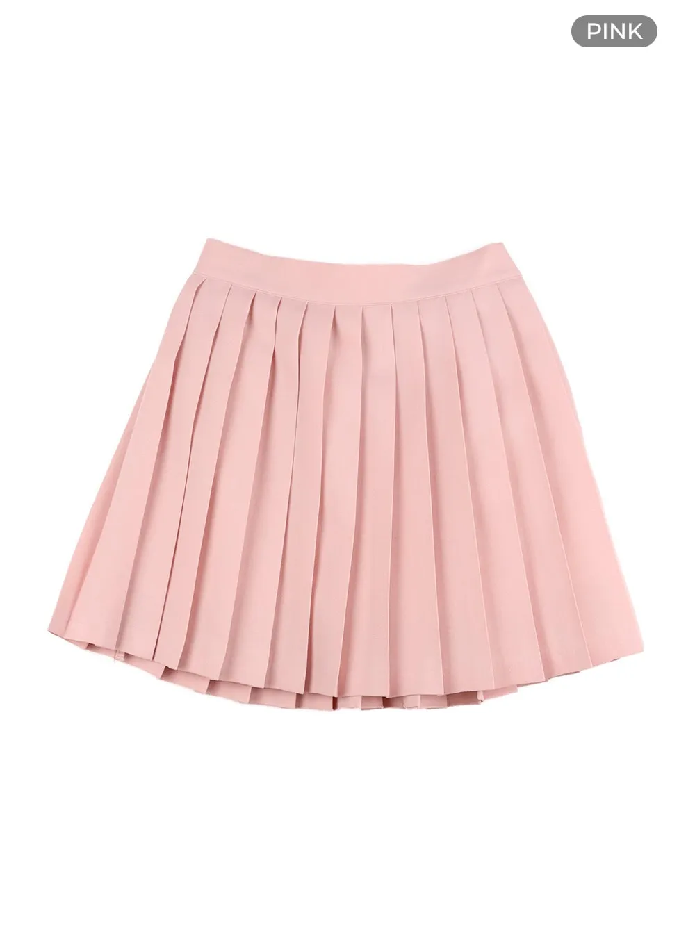 Solid Pleated Mini Skirt OY421