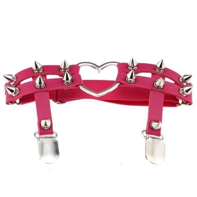 Spiked Heart Garter Belt