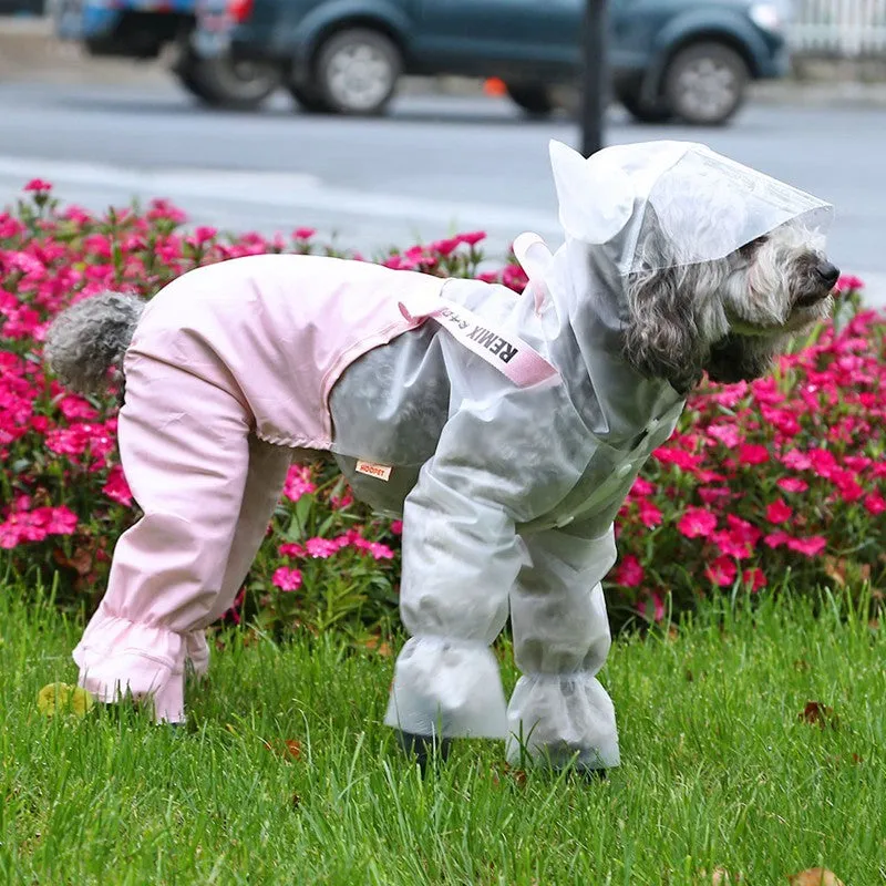 Splashproof Dog Raincoat with Horn Bib