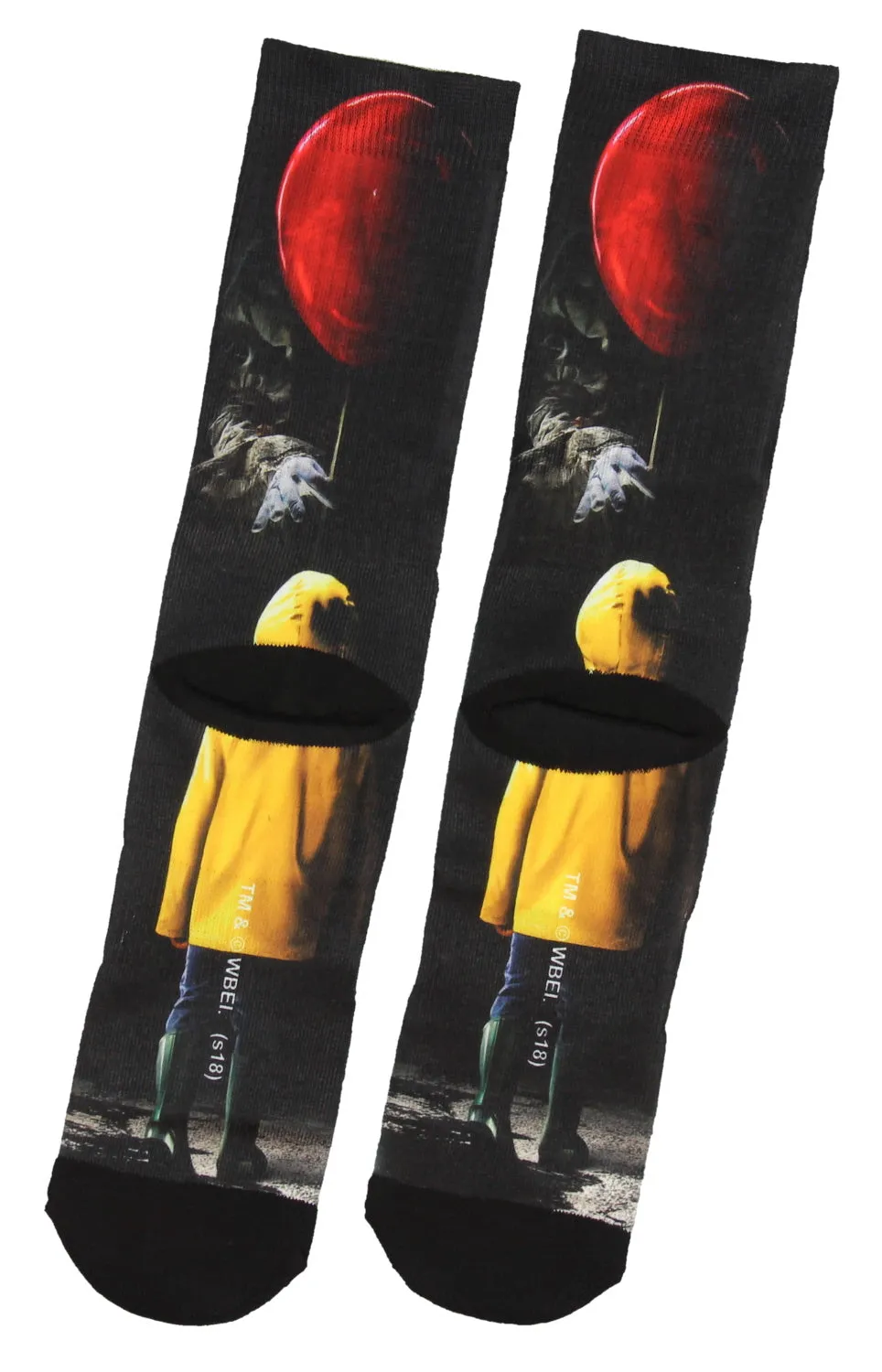 Stephen King IT Georgie And Pennywise With Red Balloon Sublimated Crew Socks