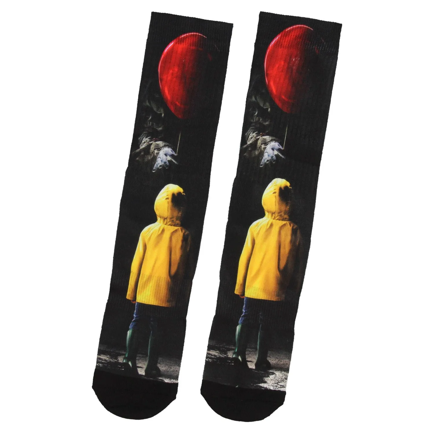 Stephen King IT Georgie And Pennywise With Red Balloon Sublimated Crew Socks