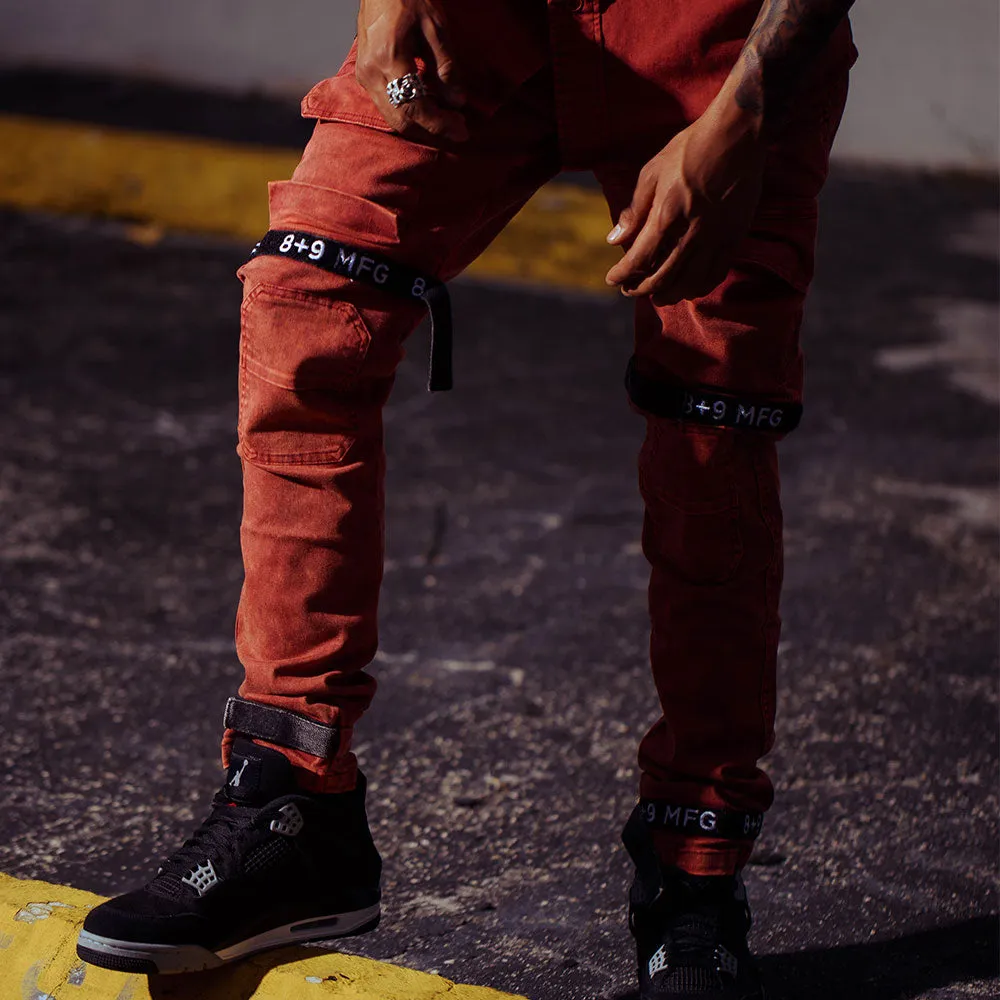 Strapped Up Vintage Washed Utility Pants Rust