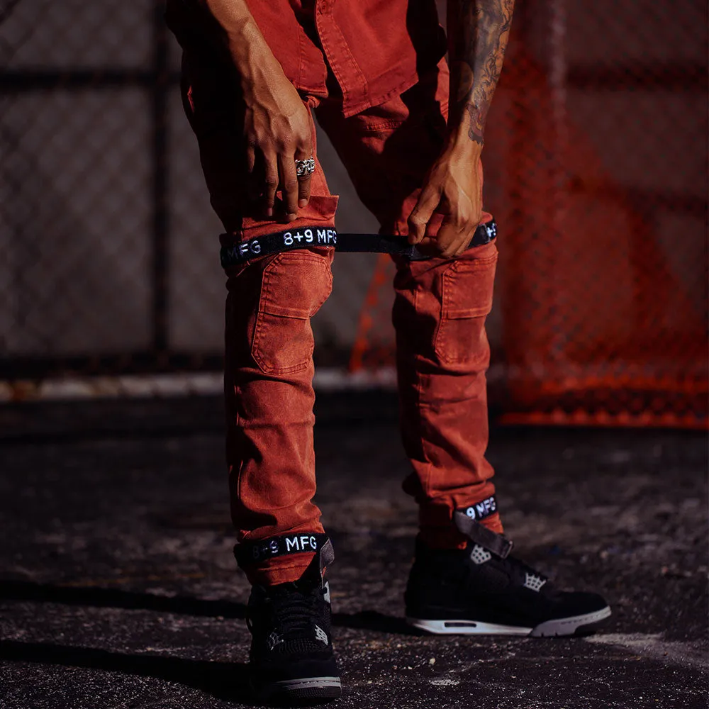 Strapped Up Vintage Washed Utility Pants Rust