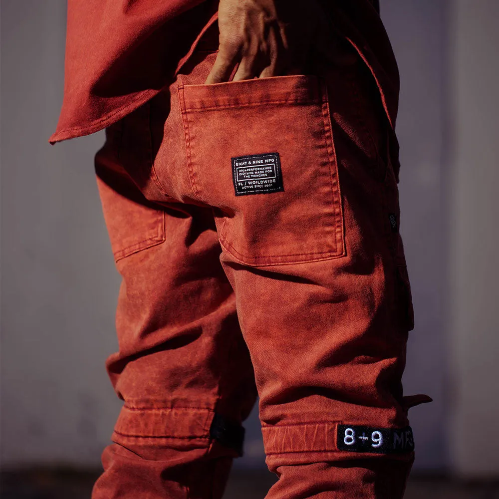 Strapped Up Vintage Washed Utility Pants Rust