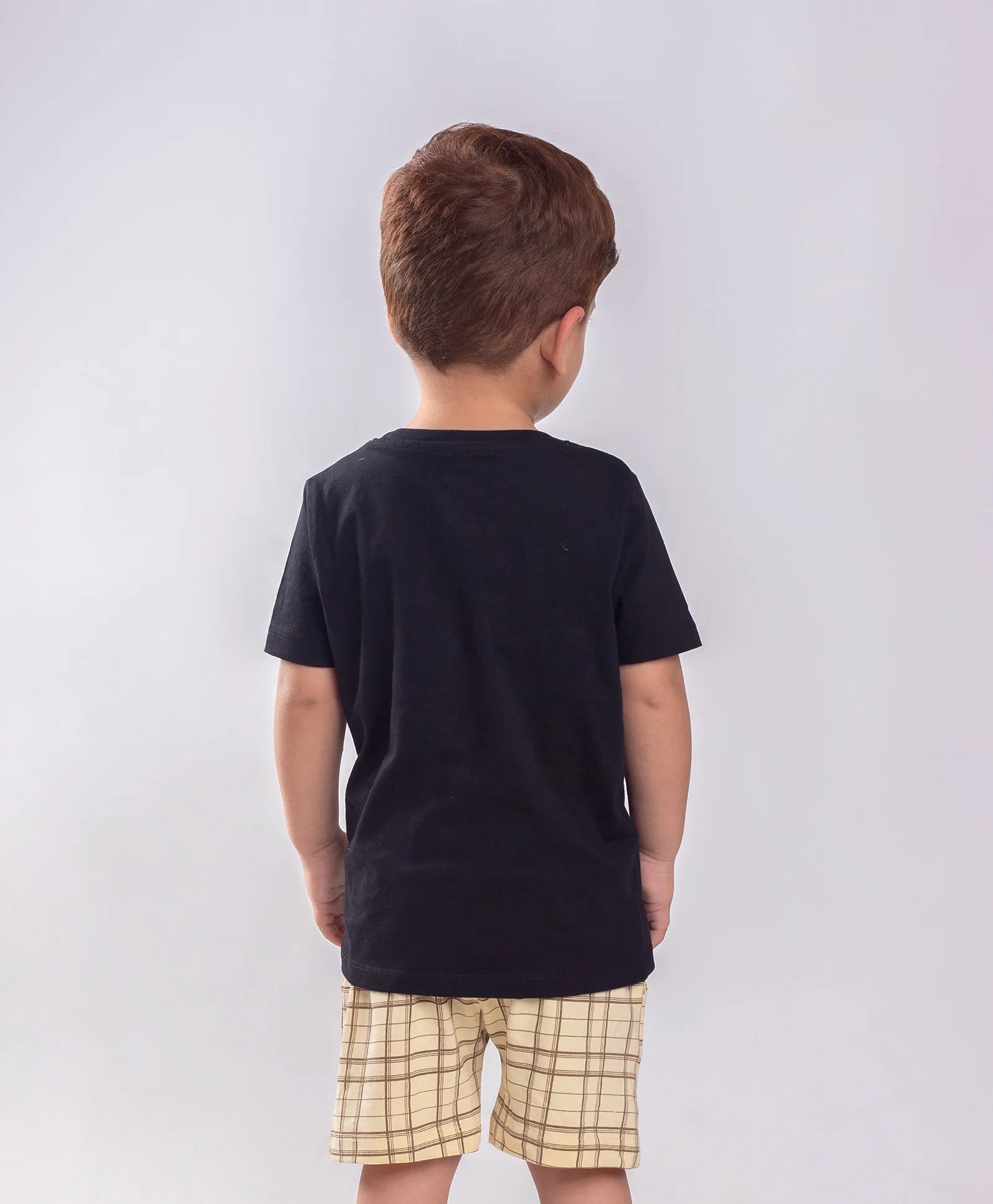 Teddy Print Half Sleeves T-Shirt & Shorts Set