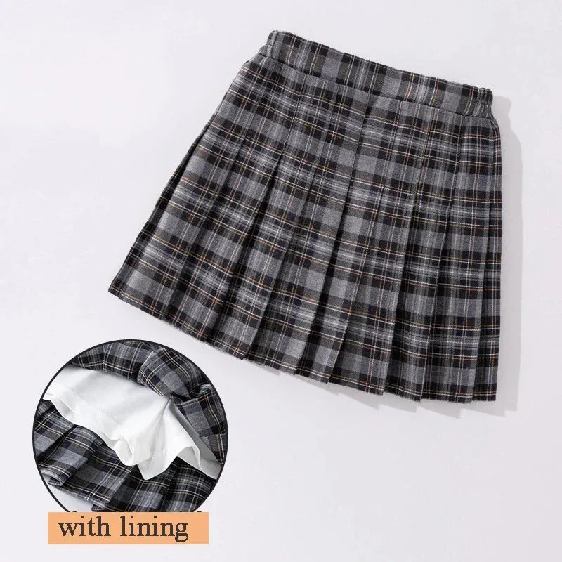 Teenage Pleated Skirts 10 12 13 14 Years Summer 2023 Girls Plaid Skirt High Waist Skirts Kids Cute Uniforms Children Dance Skirt