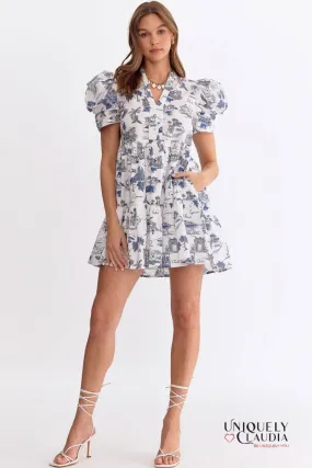 Thais Puff Sleeve Mini Dress