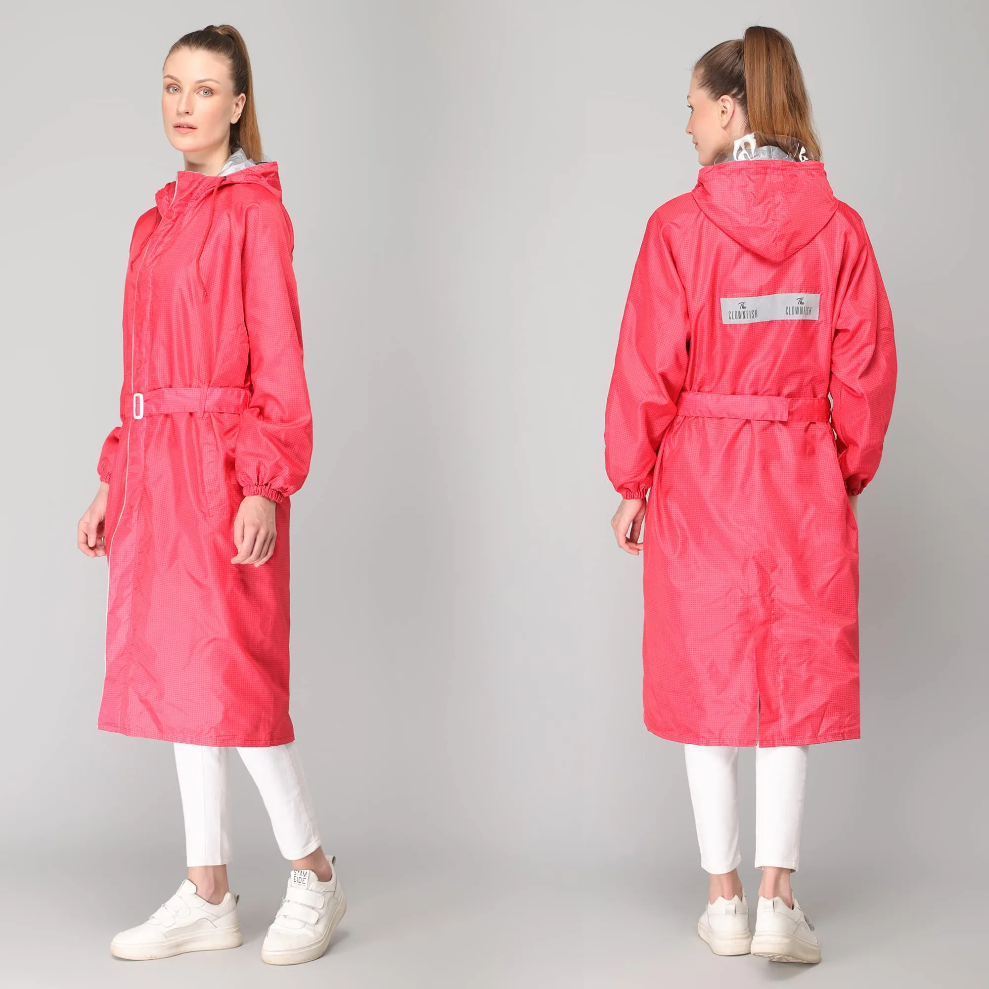 The Clownfish by STRAUSS Raincoats for Women Waterproof Reversible Double Layer. Brilliant Pro Series (Red, XXX-Large)