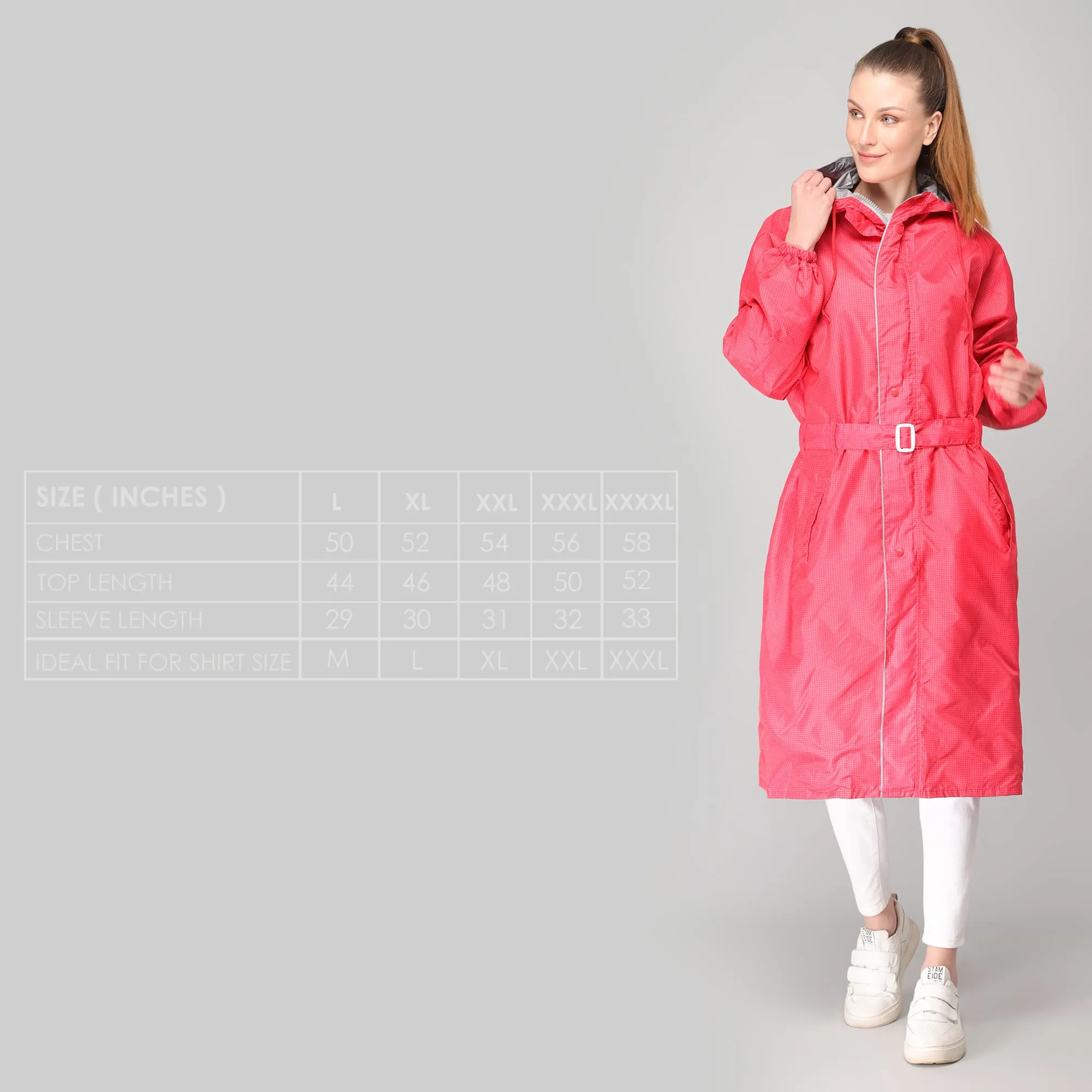 The Clownfish by STRAUSS Raincoats for Women Waterproof Reversible Double Layer. Brilliant Pro Series (Red, XXX-Large)