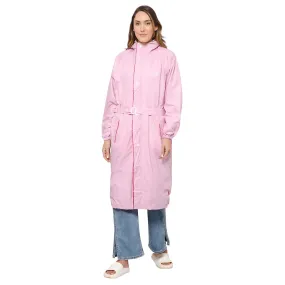 THE CLOWNFISH Raincoats for Women Rain Coat for Women Longcoat Raincoat for Ladies Waterproof Reversible Double Layer. Aquashield Series (Baby Pink, 2X-Large)