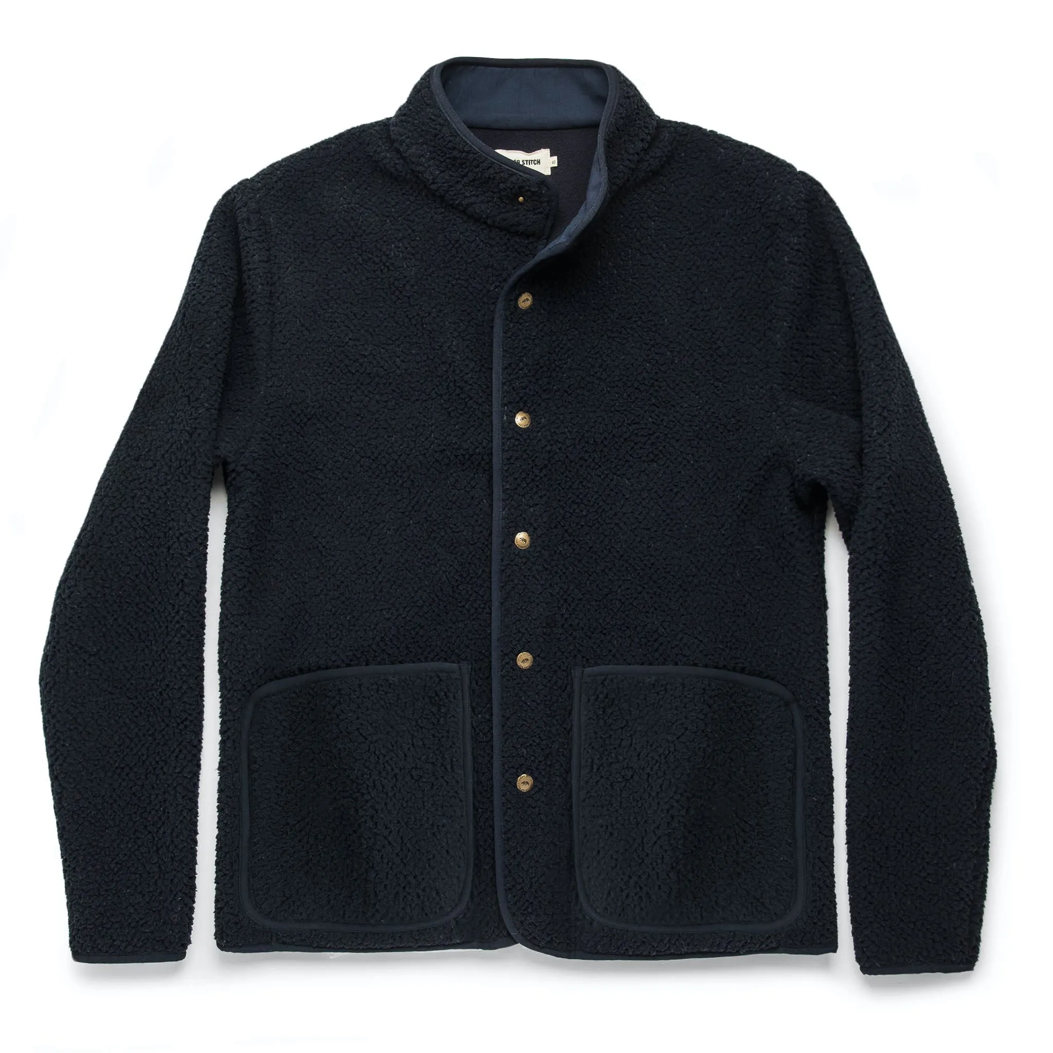 The Port Jacket in Navy Sherpa