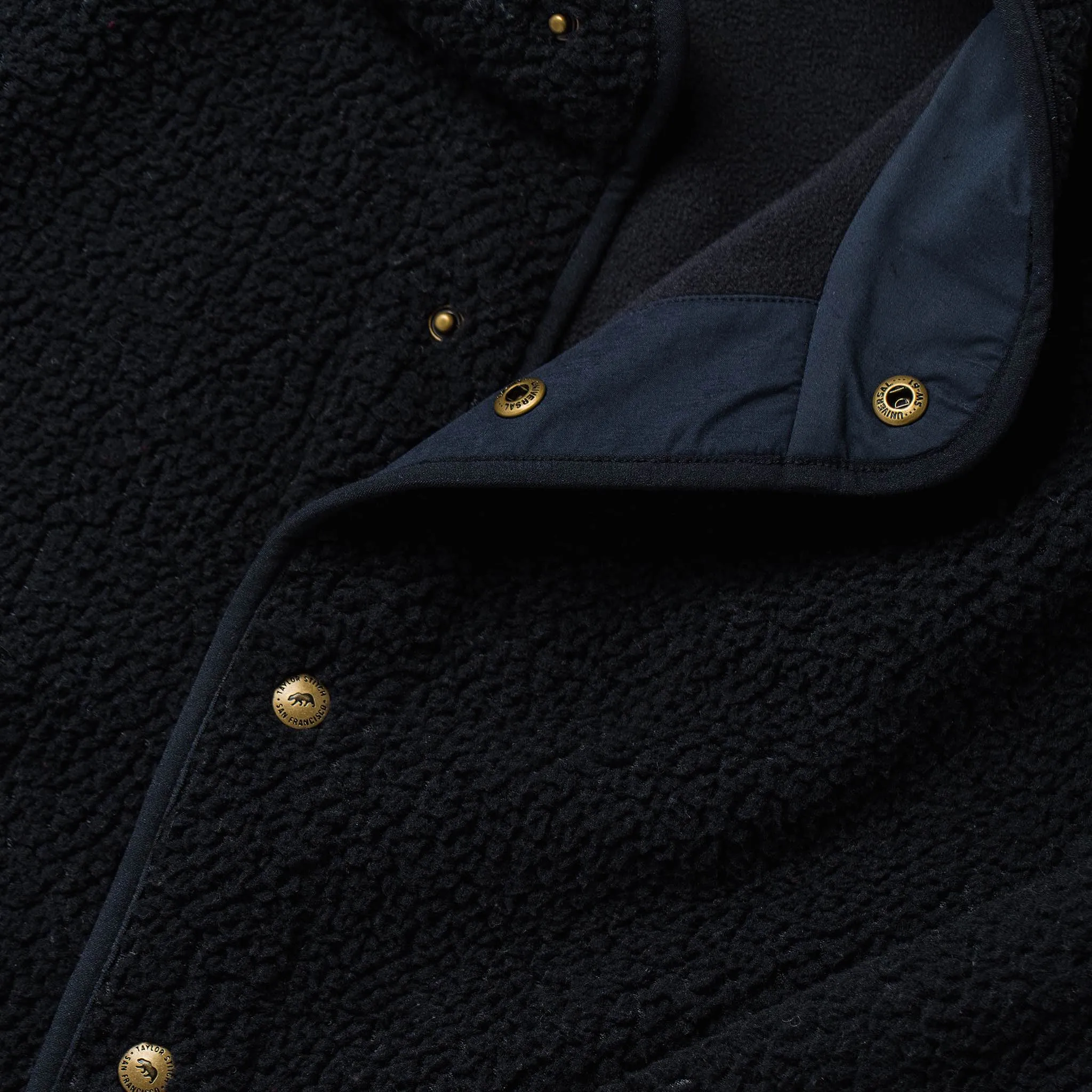 The Port Jacket in Navy Sherpa