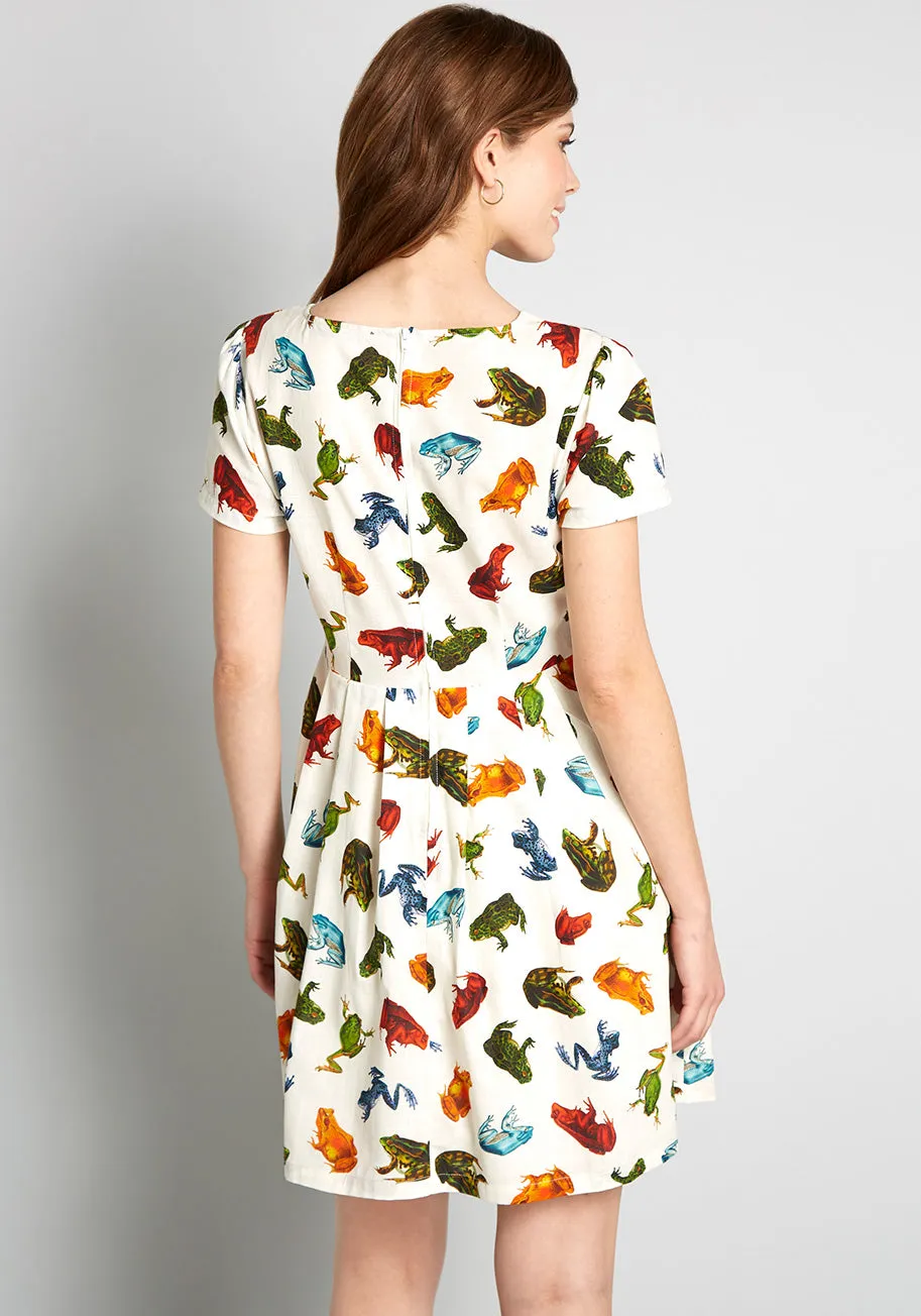 Trippy Tree Frogs Mini Dress