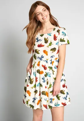 Trippy Tree Frogs Mini Dress