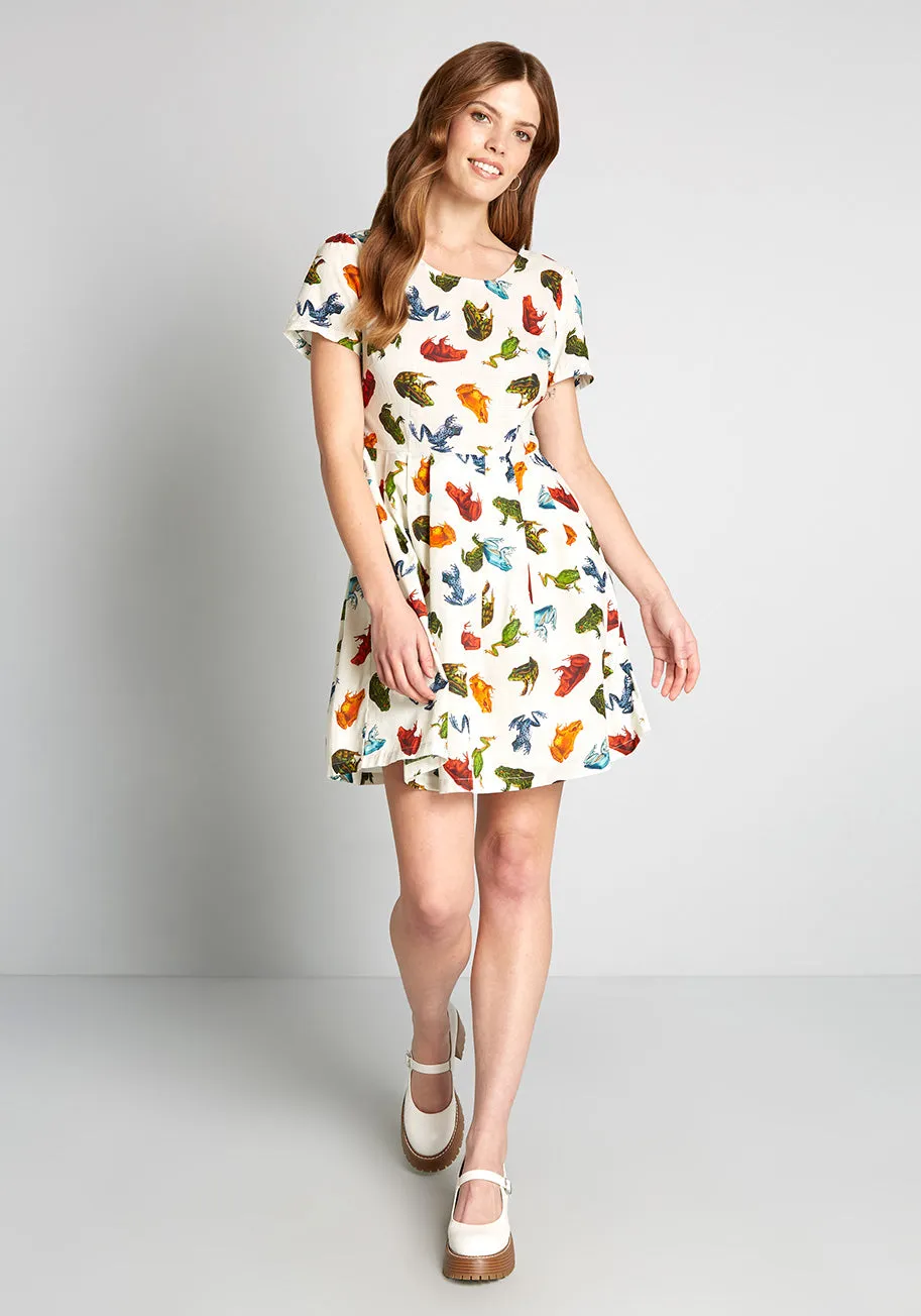 Trippy Tree Frogs Mini Dress