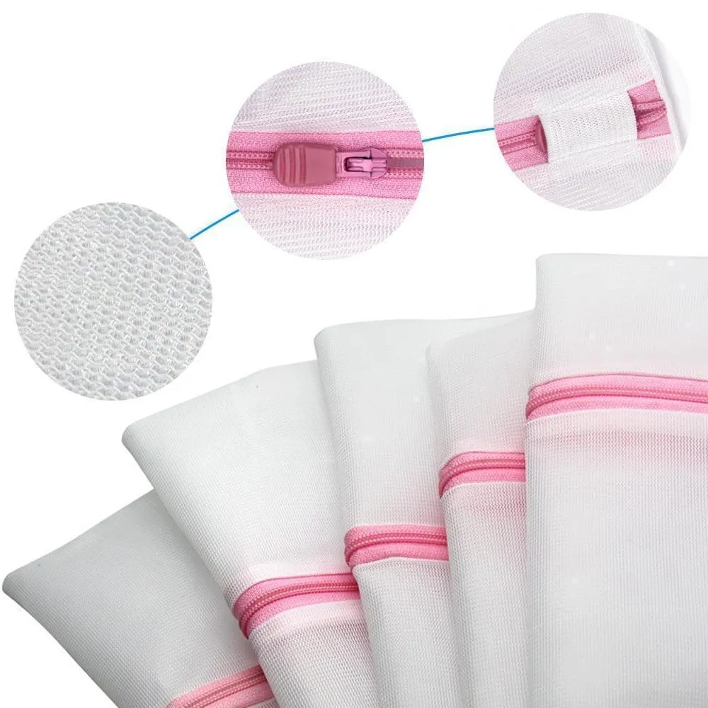 Wash Bags Set of 7 Mesh Lingerie Laundry Bags with Zipper