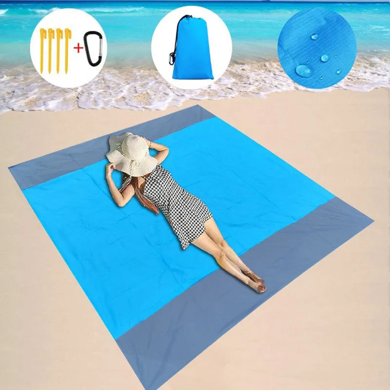 Waterproof Pocket Beach Blanket Folding Camping Mat Mattress Portable Lightweight Mat Outdoor Picnic Mat Sand Beach Mat