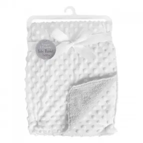 WHITE BUBBLE MINK SHERPA BABY BLANKET