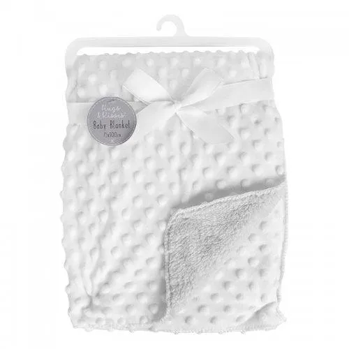 WHITE BUBBLE MINK SHERPA BABY BLANKET