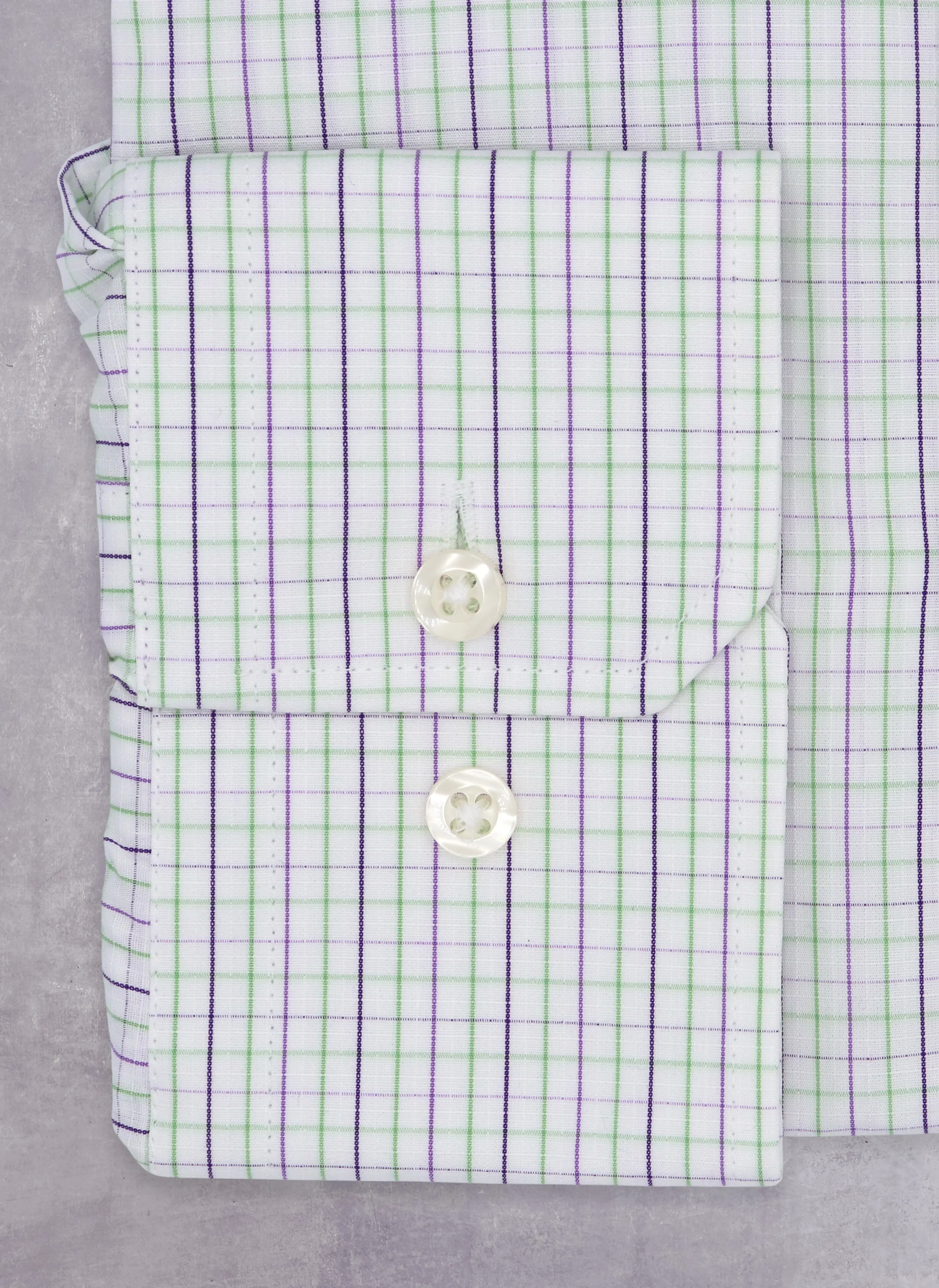 William Fullest Fit Shirt in Purple and Green Check