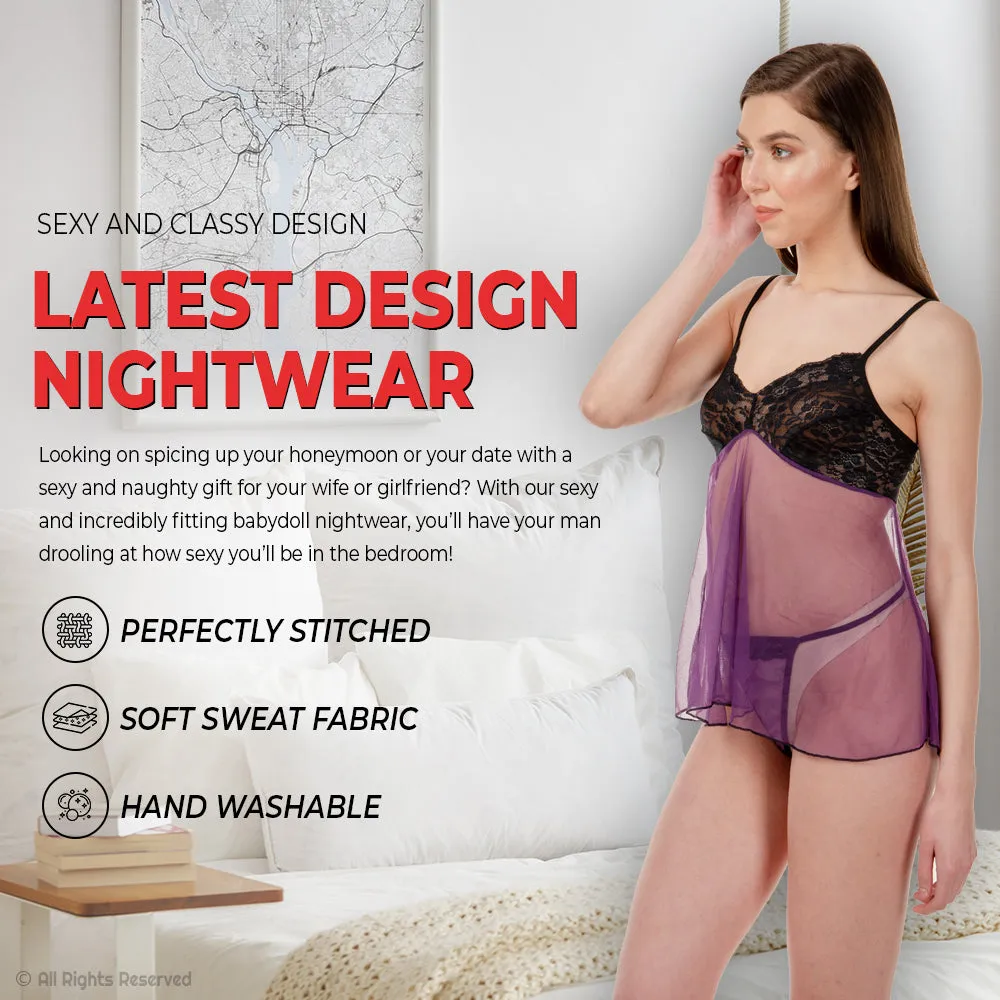 Women's Sexy Lace Babydoll Sleepwear