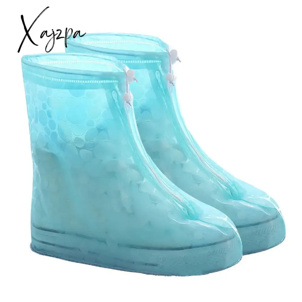 Xajzpa - Men Women Shoes Covers for Rain Flats Ankle Boots Cover PVC Reusable Non-slip Cover for Shoes With Internal Waterproof Layer