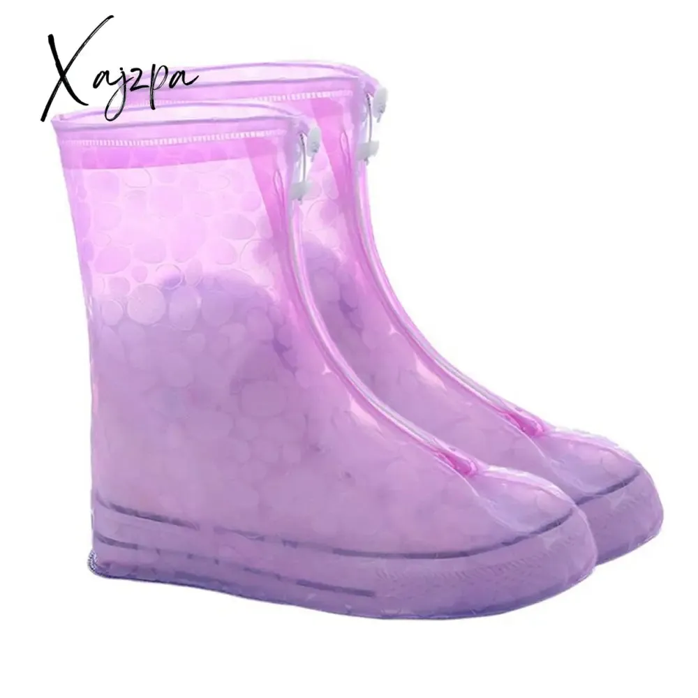 Xajzpa - Men Women Shoes Covers for Rain Flats Ankle Boots Cover PVC Reusable Non-slip Cover for Shoes With Internal Waterproof Layer