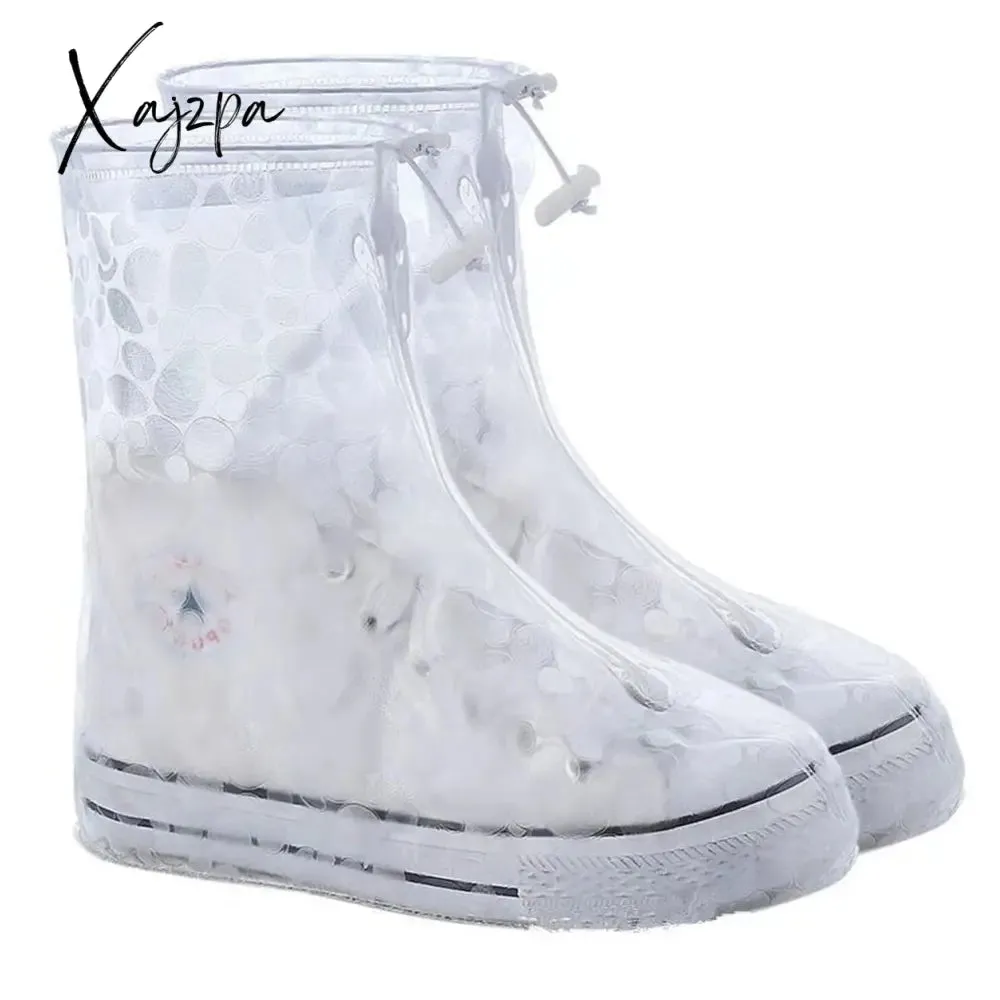 Xajzpa - Men Women Shoes Covers for Rain Flats Ankle Boots Cover PVC Reusable Non-slip Cover for Shoes With Internal Waterproof Layer