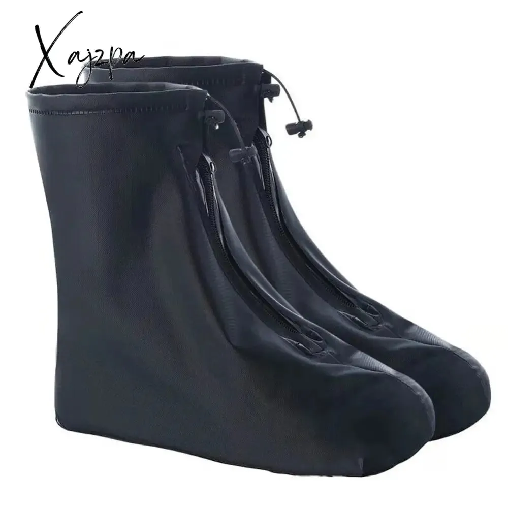 Xajzpa - Men Women Shoes Covers for Rain Flats Ankle Boots Cover PVC Reusable Non-slip Cover for Shoes With Internal Waterproof Layer