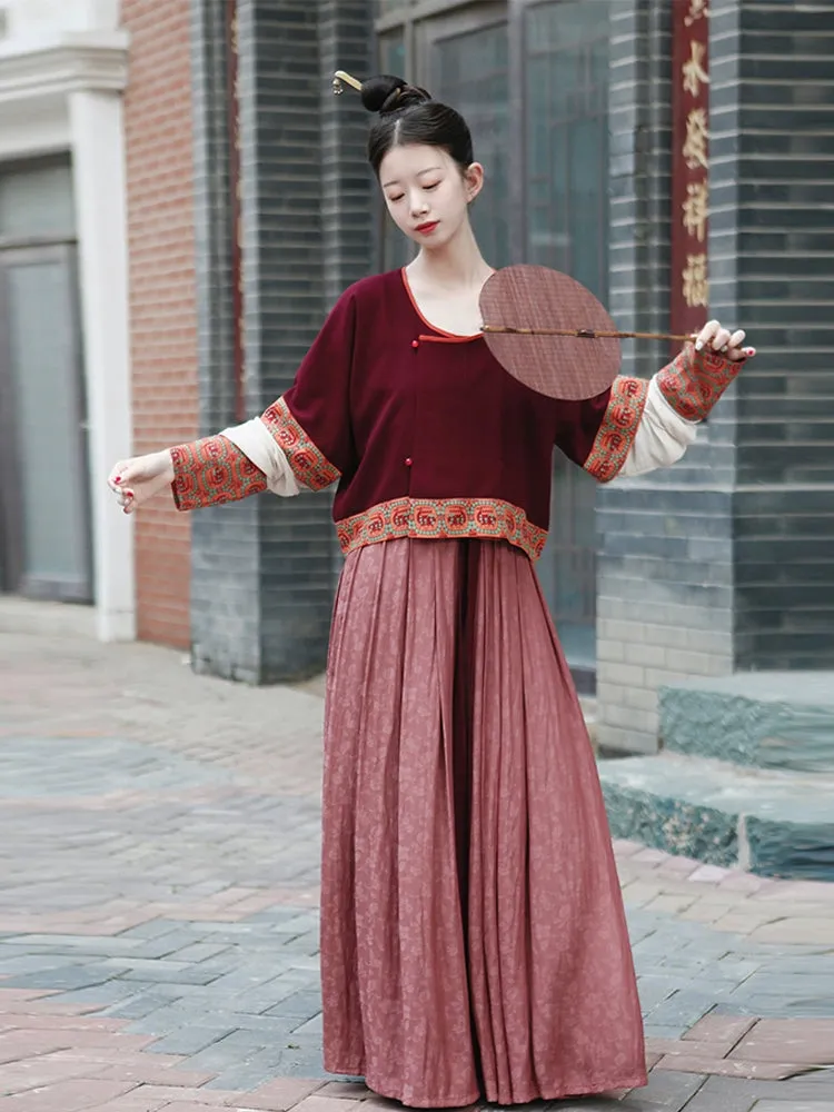 Yoyo 呦呦 Oh Deer! Early Tang Dynasty Beizi Jacket & Cotton Lantern Pants Set