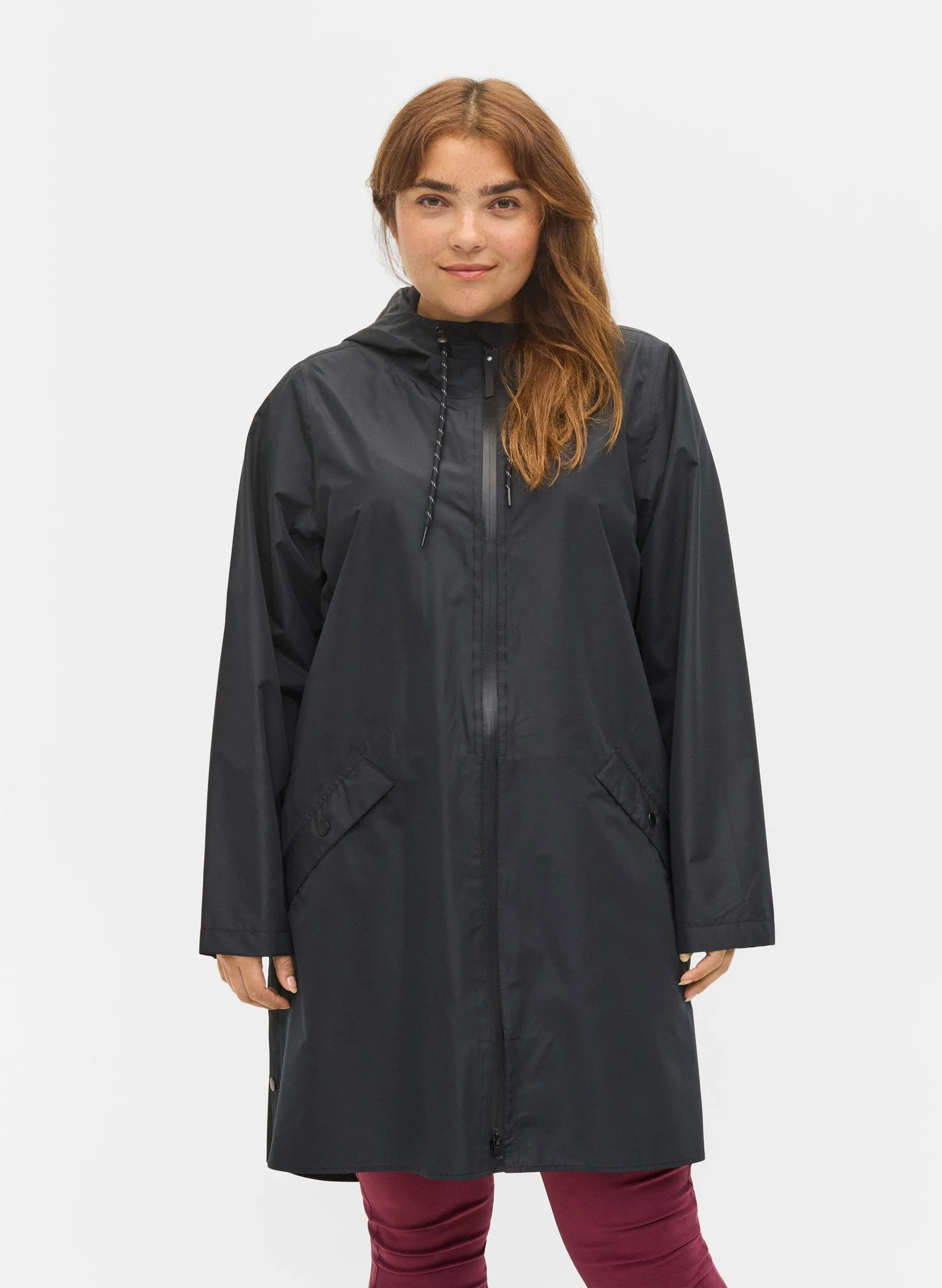 Zizzi Klara Raincoat in Black