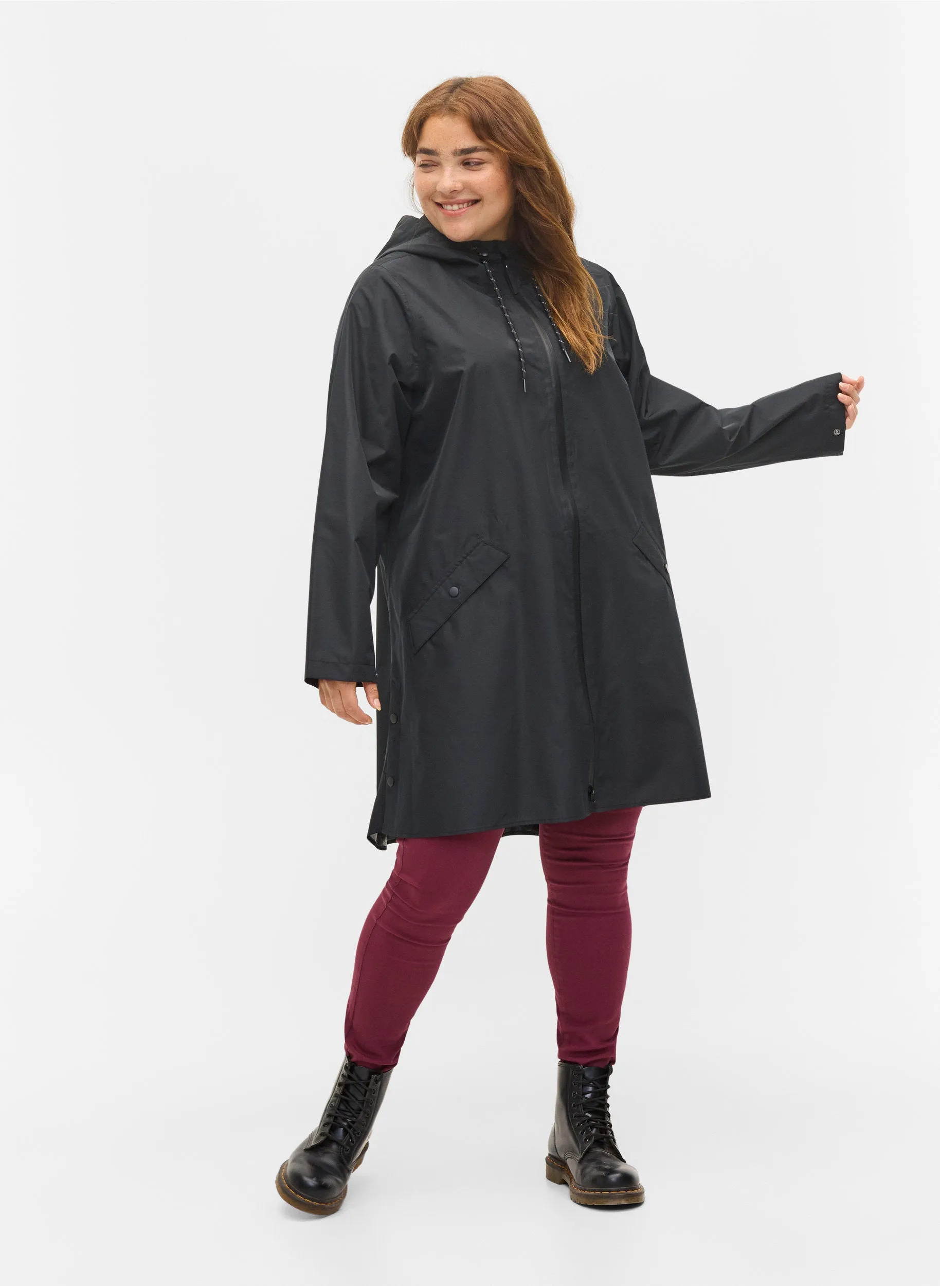 Zizzi Klara Raincoat in Black